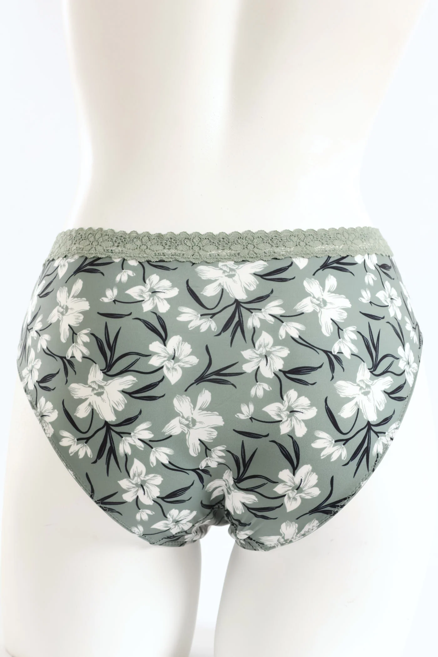 Microfibre Printed Midi Panty - Green - Image 2