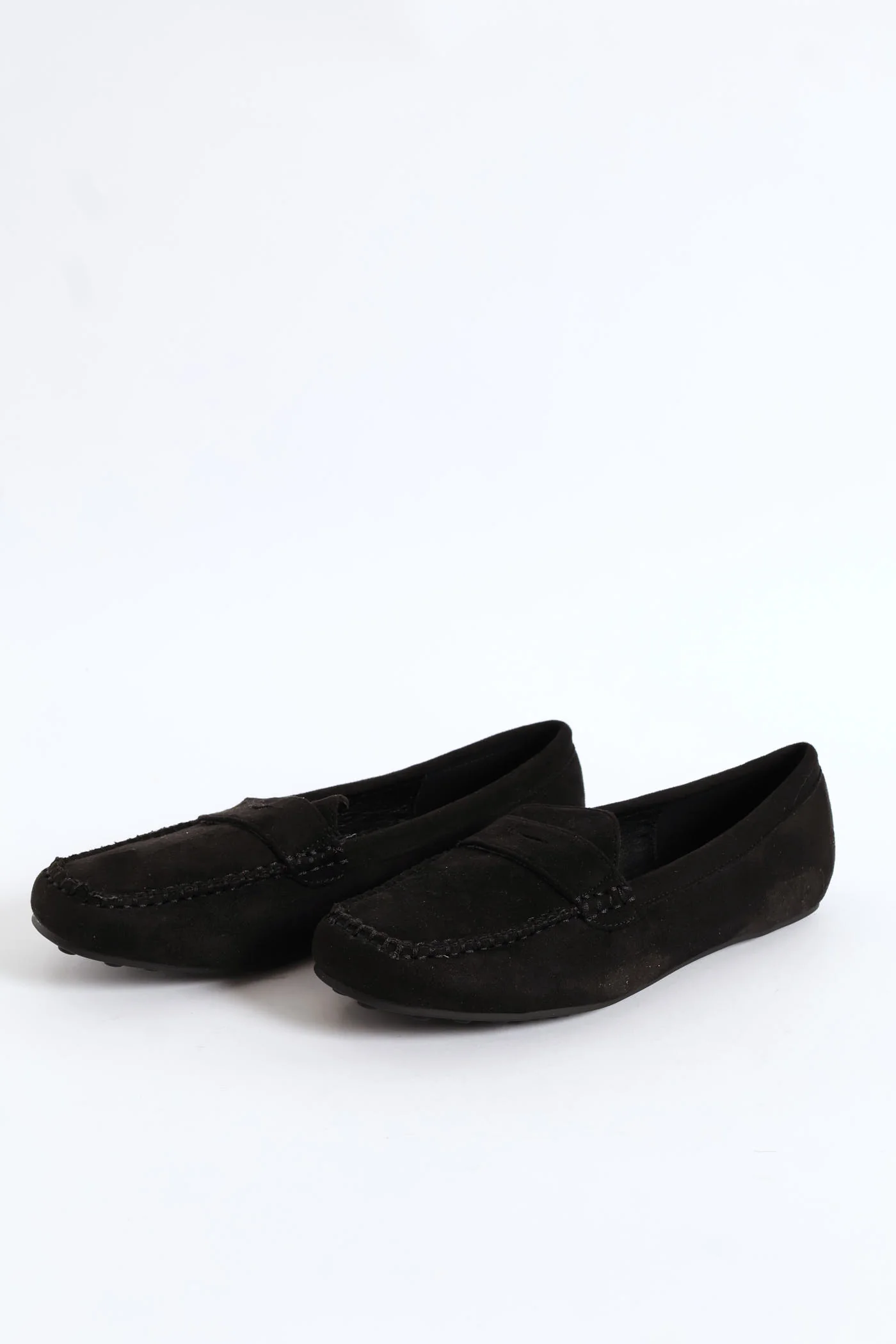 Microfibre Suede Penny Moccasin - Black - Image 3