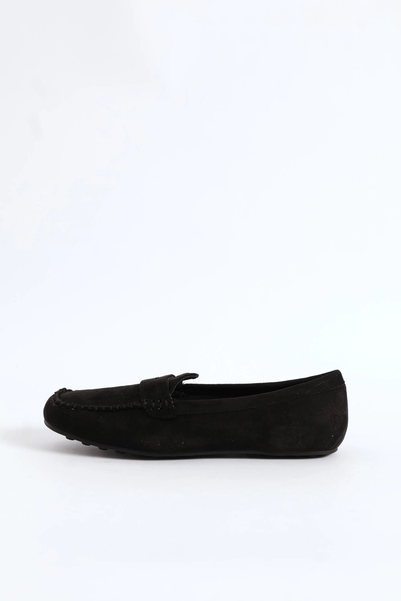 Microfibre Suede Penny Moccasin - Black - Image 4