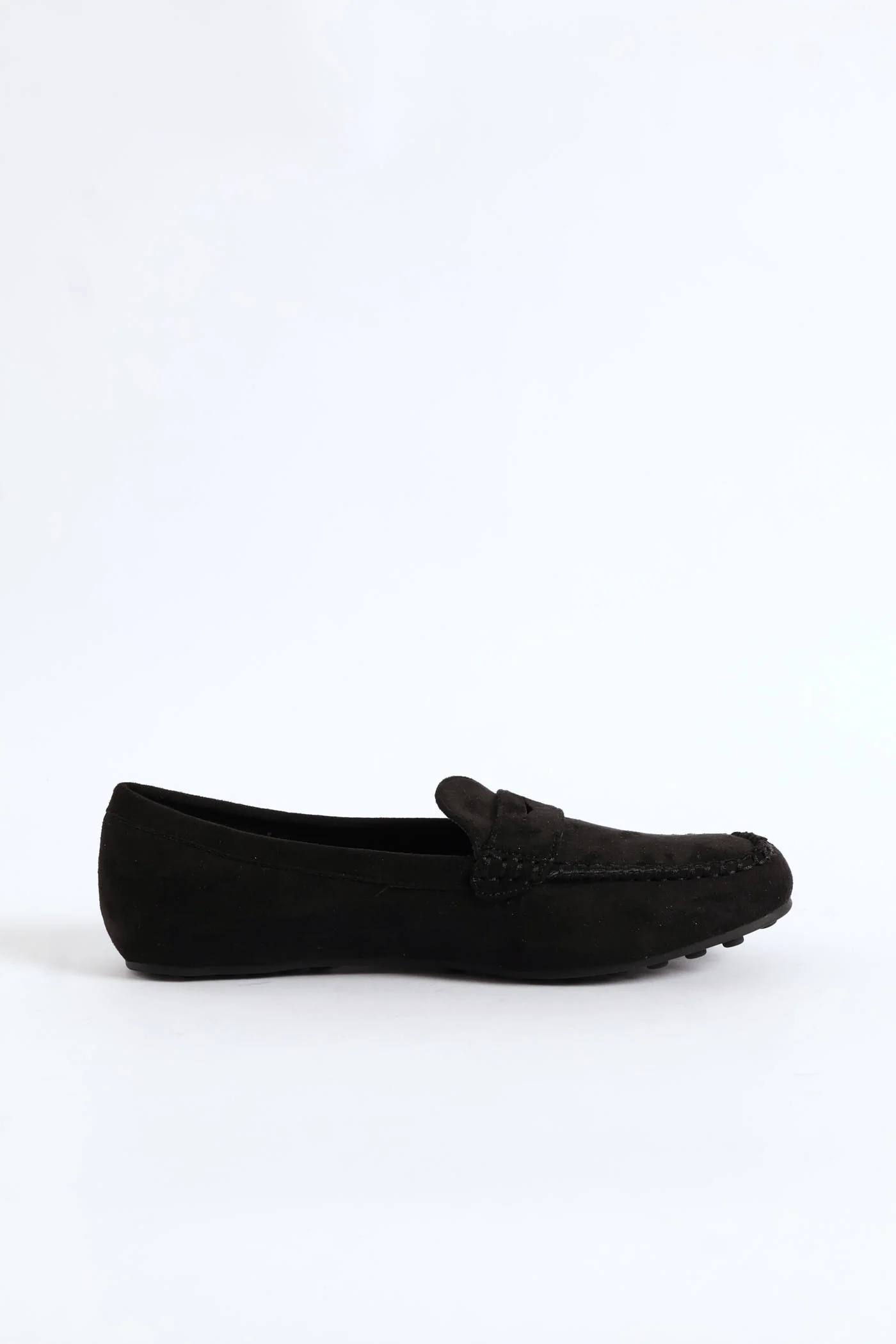Microfibre Suede Penny Moccasin - Black - Image 5