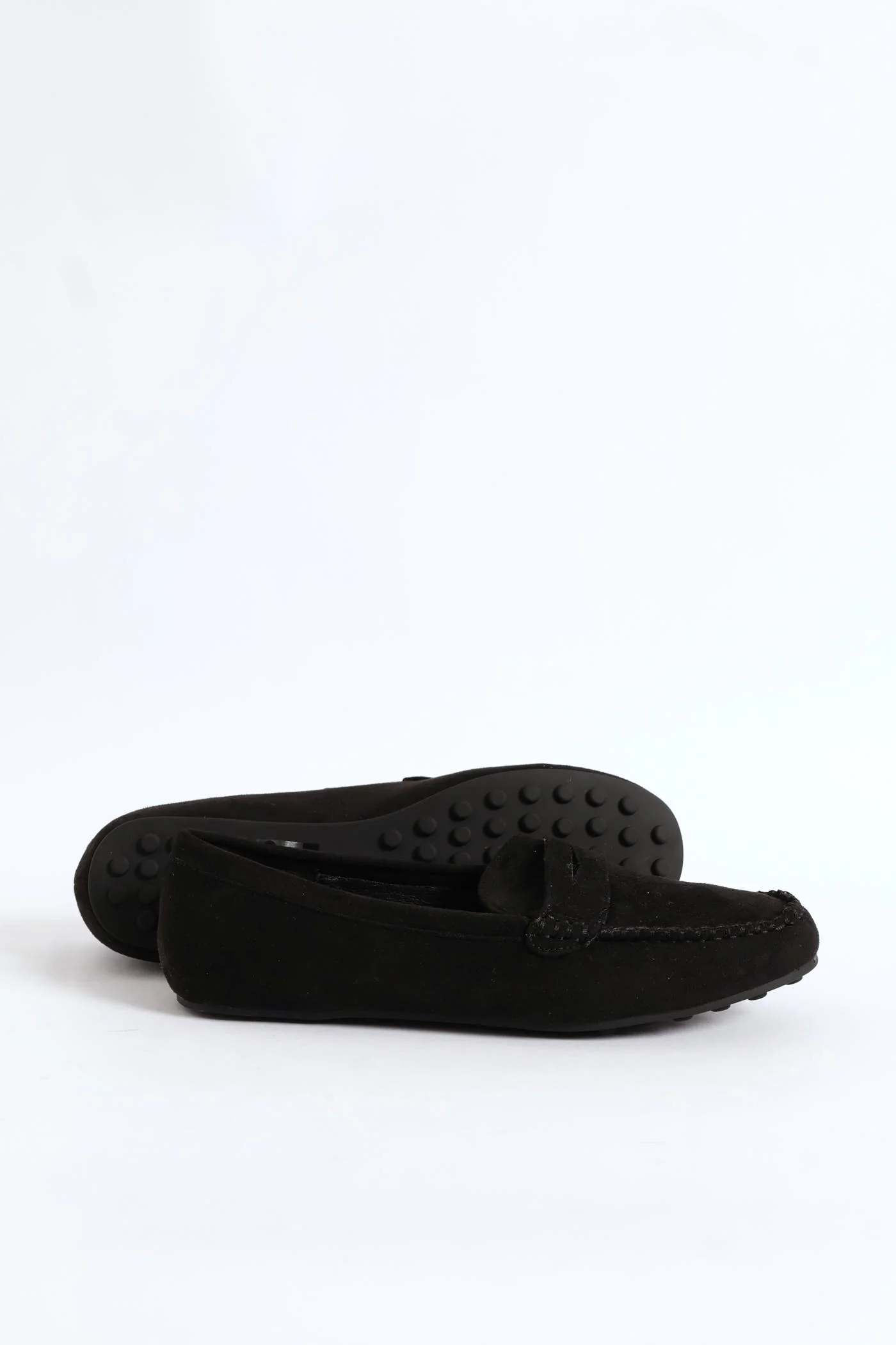 Microfibre Suede Penny Moccasin - Black - Image 6