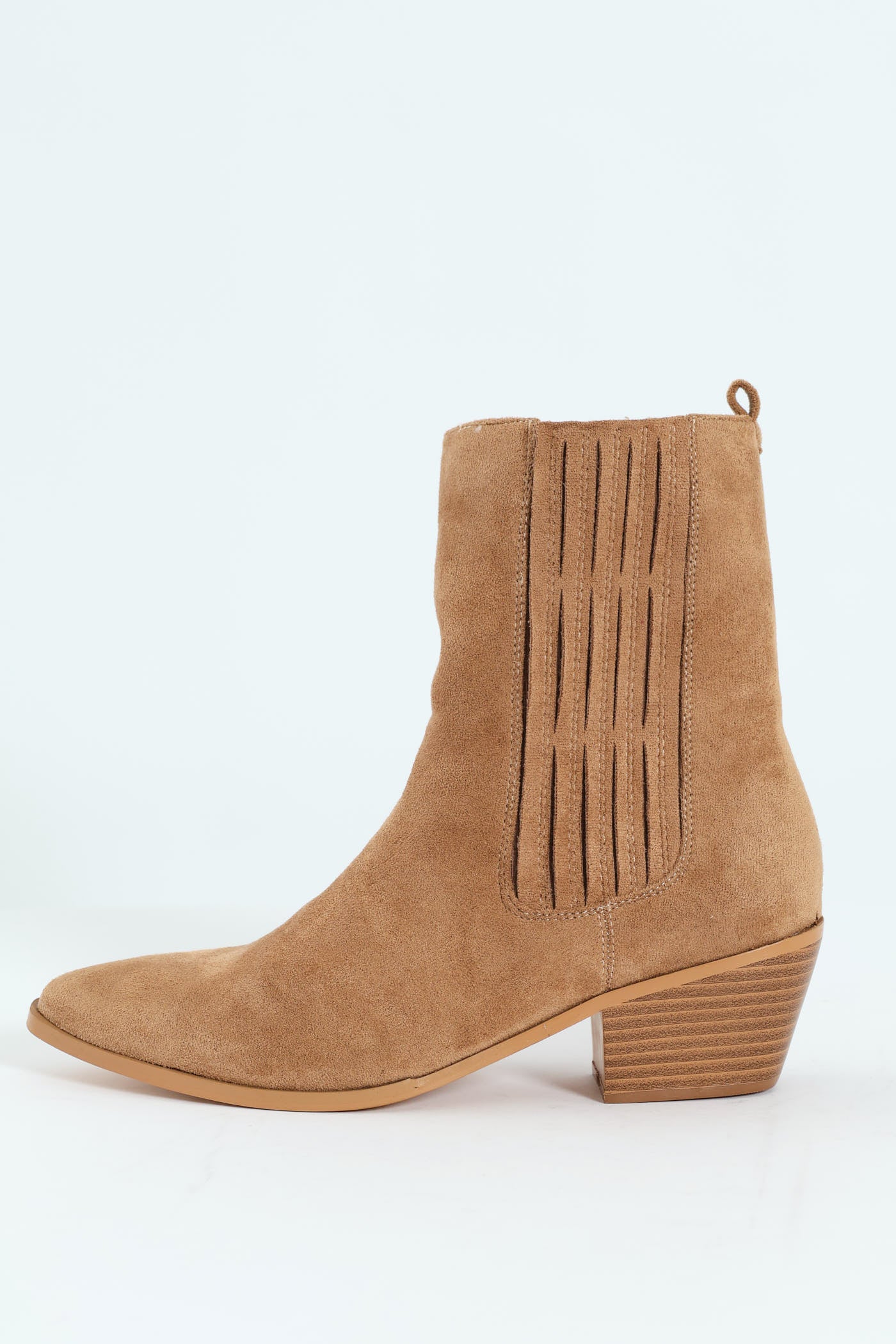 Microfibre Western Ankle Boot - Taupe - Image 6