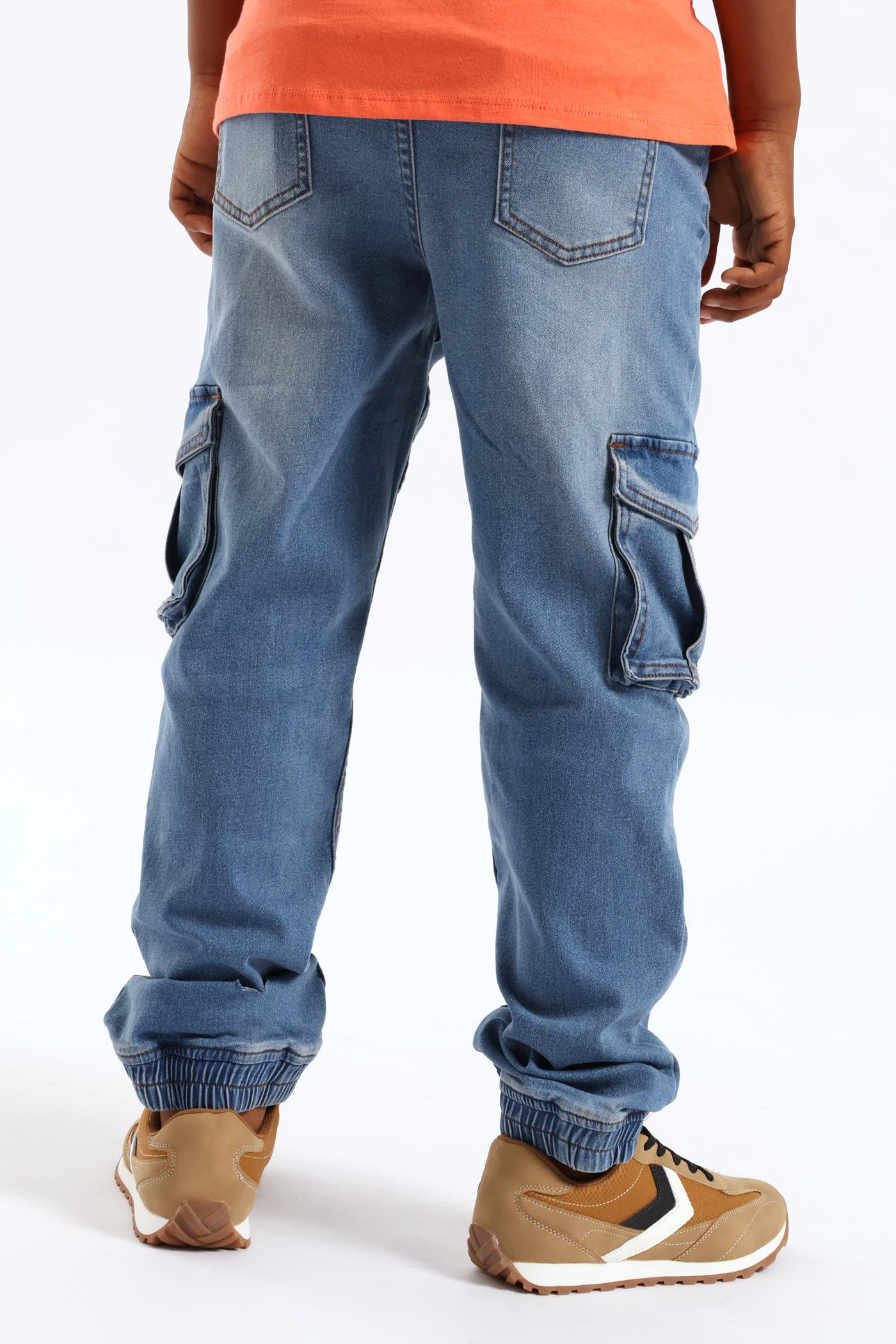 Mid Blue Cargo Jogger Jean - Blue - Image 5
