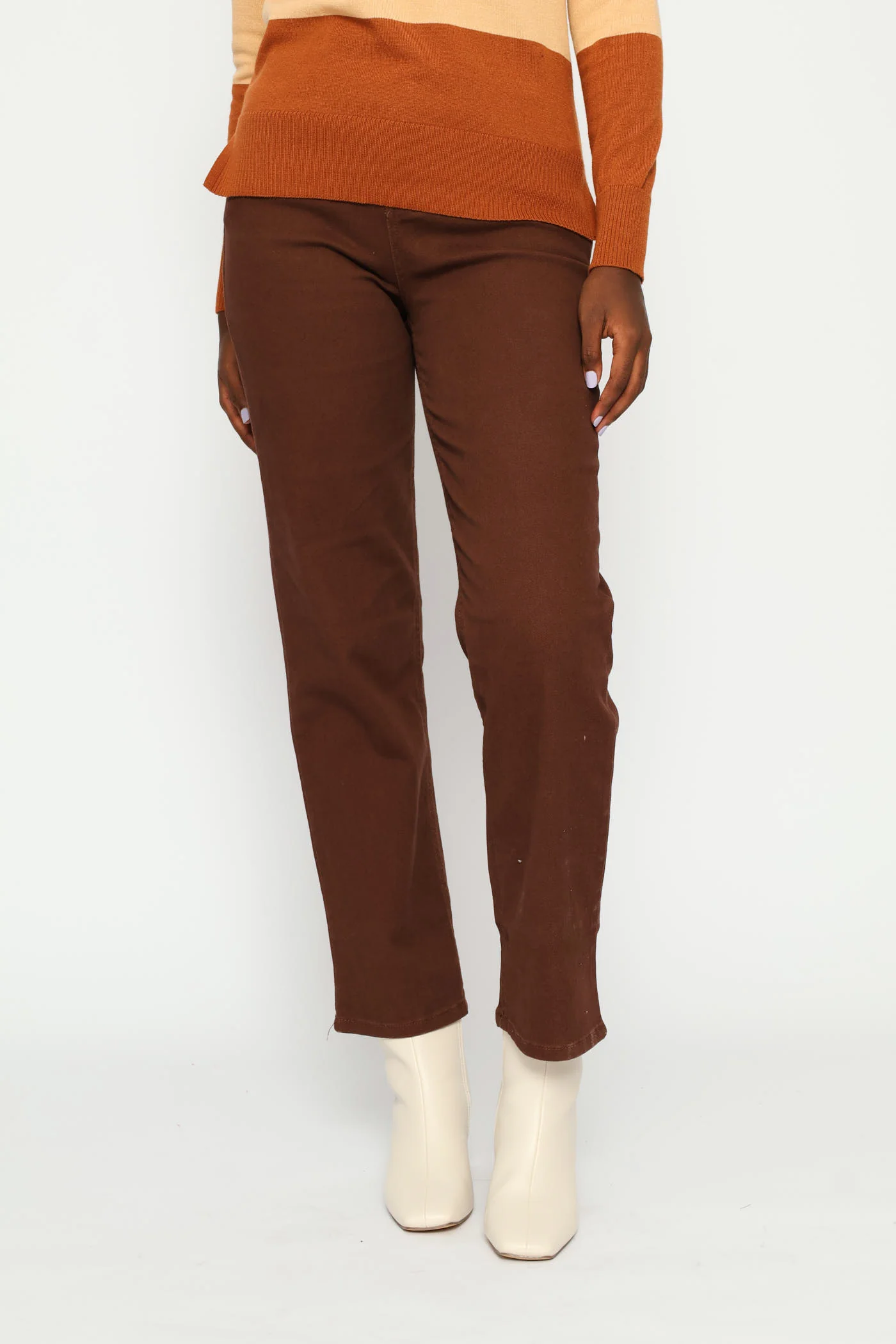 Mid-Rise Classic Straight Leg Denim - Dark Chocolate - Image 2