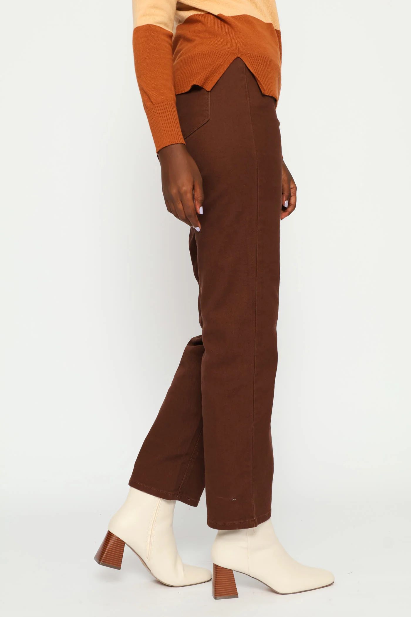 Mid-Rise Classic Straight Leg Denim - Dark Chocolate - Image 3