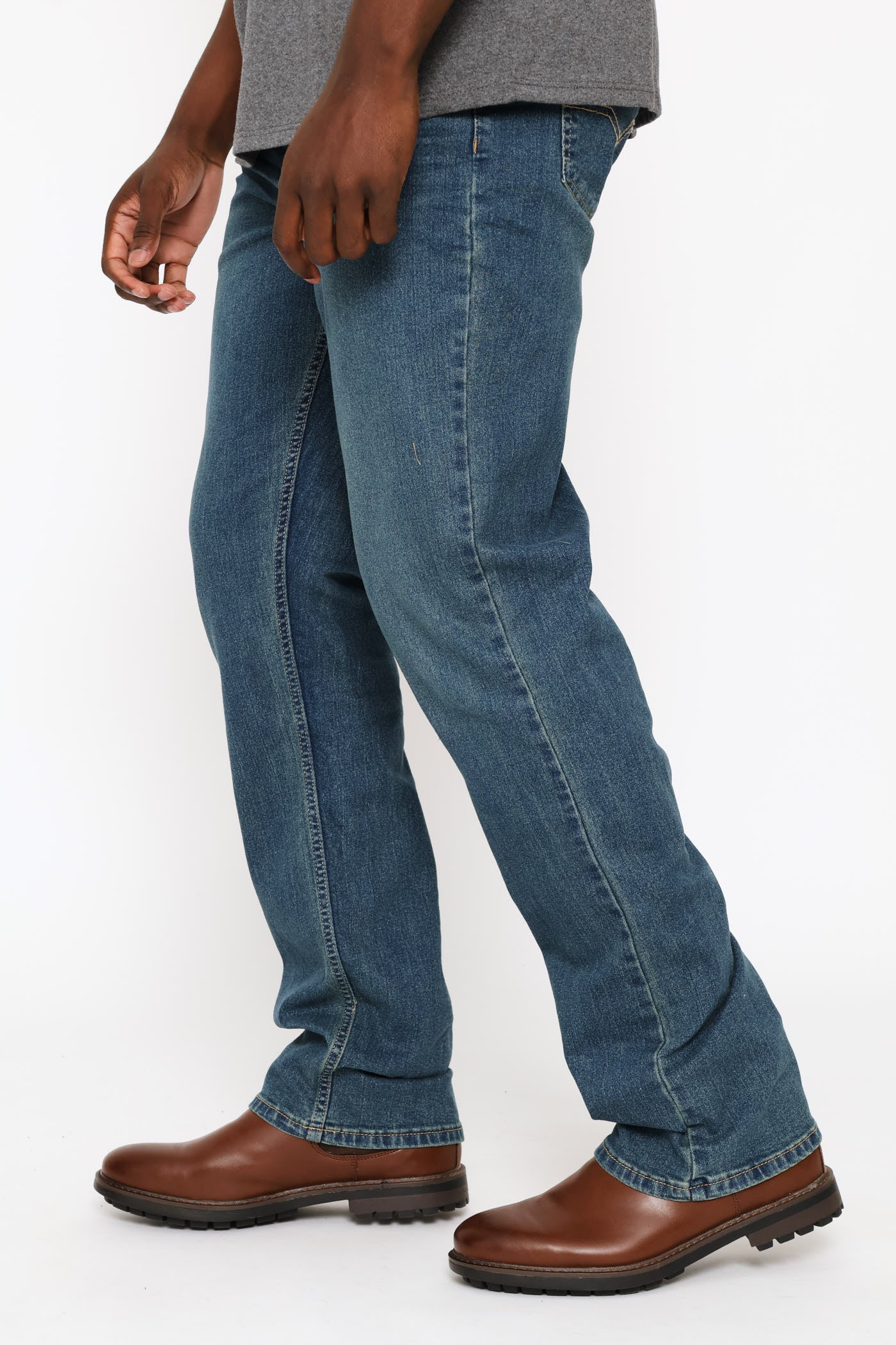 Mid Tint Straight Stretch Denim - Mid Wash - Image 2