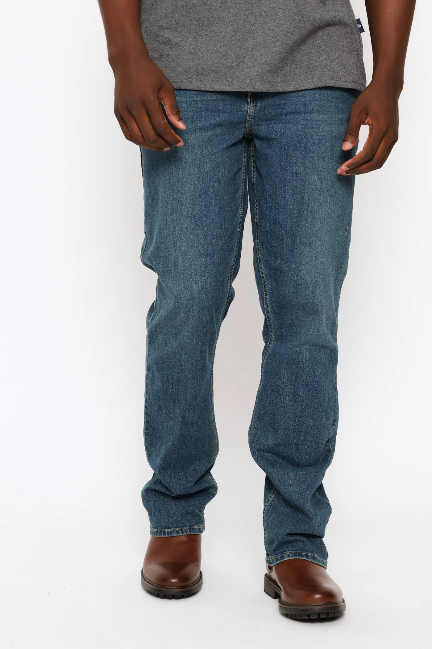 Mid Tint Straight Stretch Denim - Mid Wash - Image 3