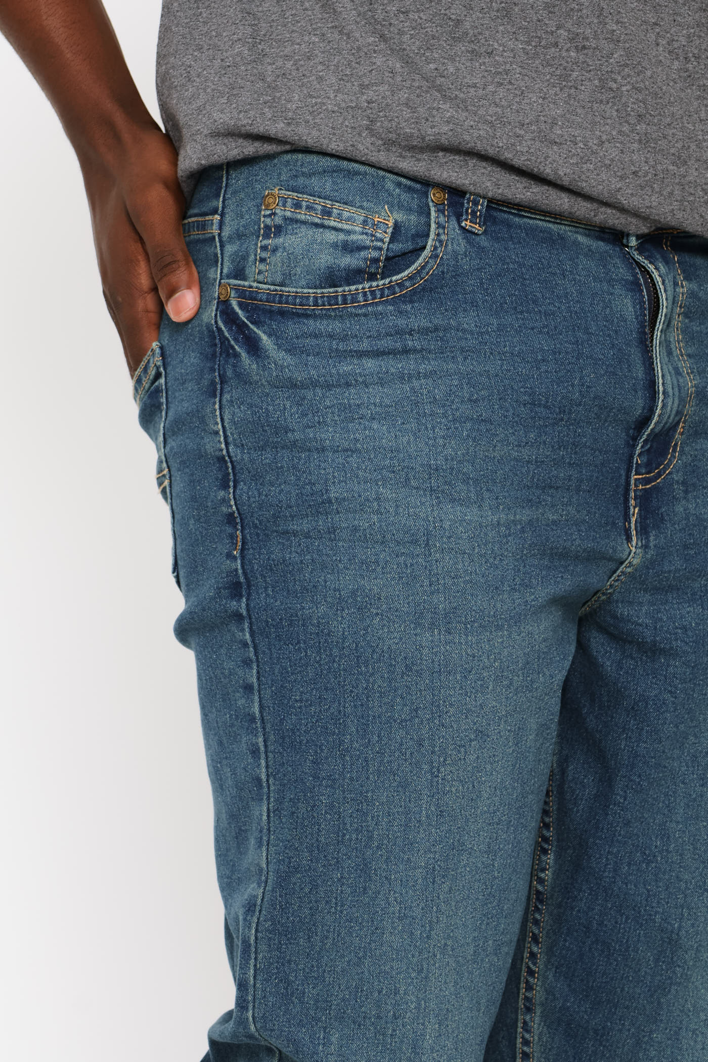 Mid Tint Straight Stretch Denim - Mid Wash - Image 5