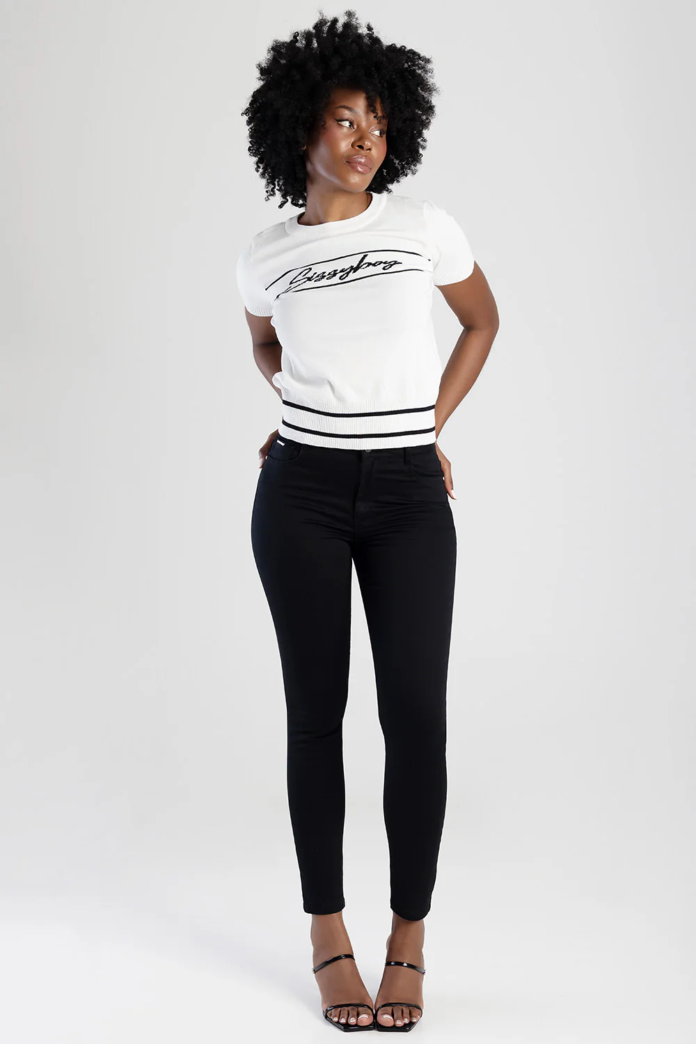 Mid-Waist Skinny Jean - Black - Image 8