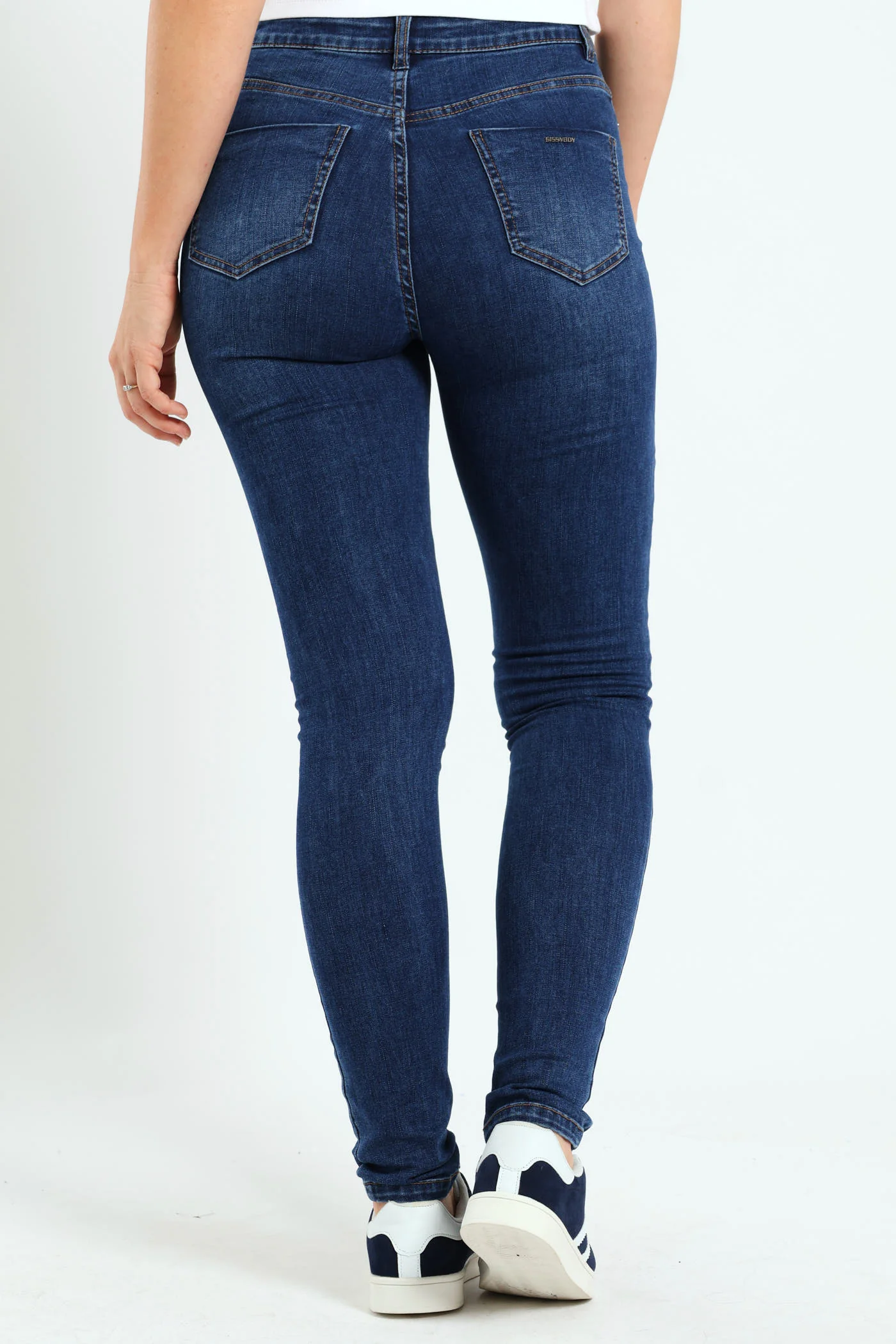 Mid-Waist Skinny Jeans - Medium Wash - Image 10