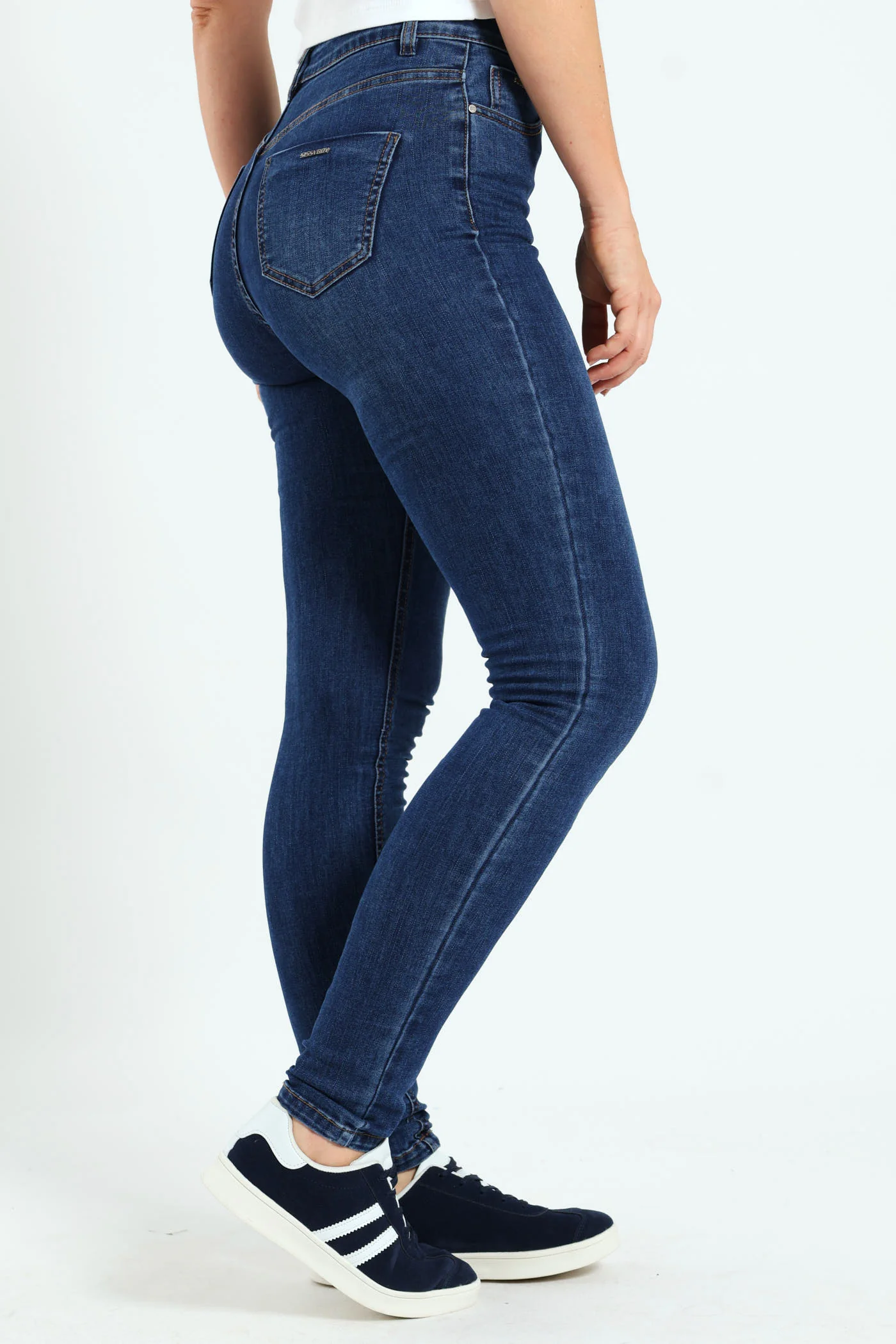 Mid-Waist Skinny Jeans - Medium Wash - Image 9
