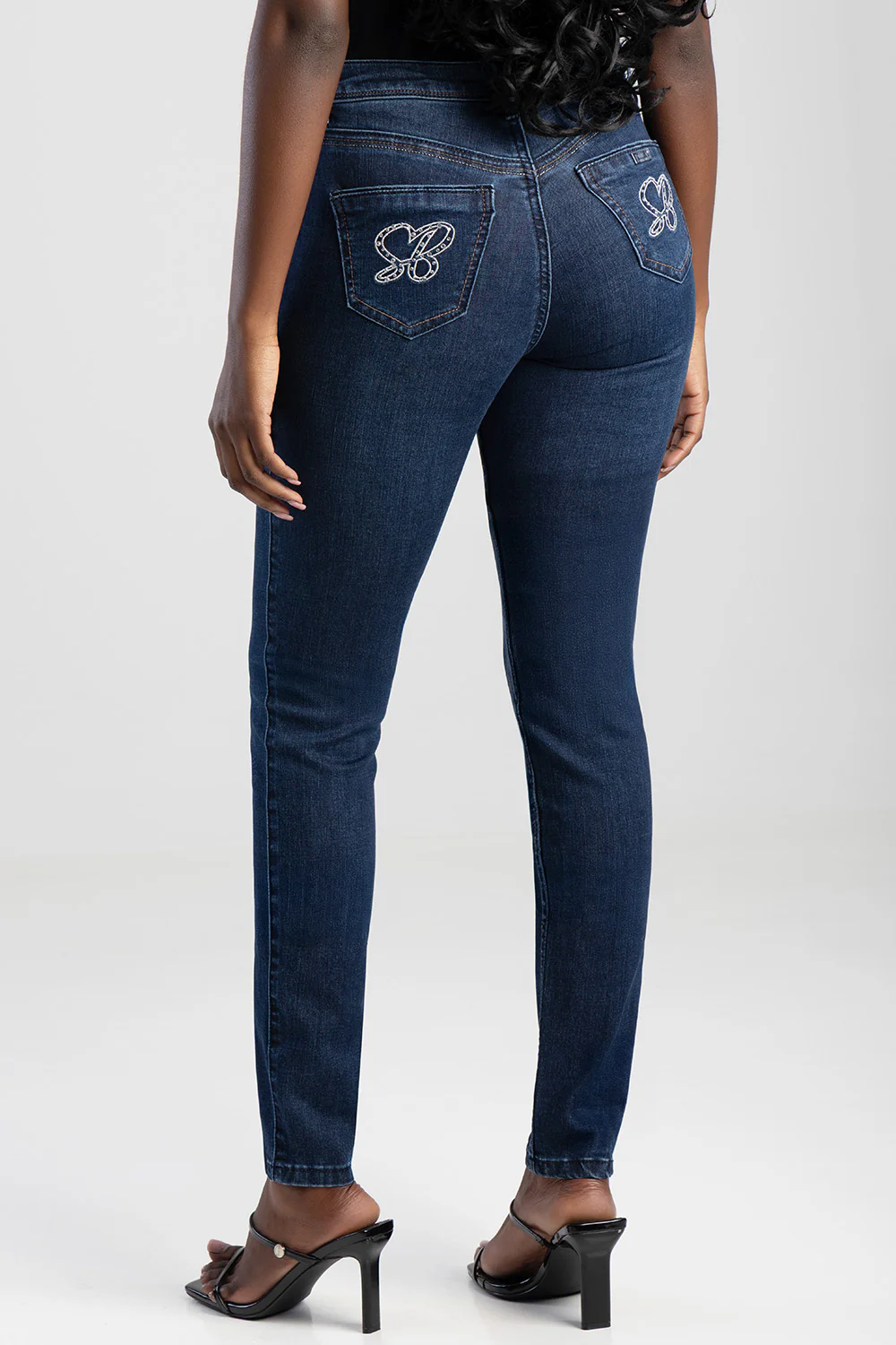 Mid Waist Skinny With Back Profile - Dark Wash - Image 2