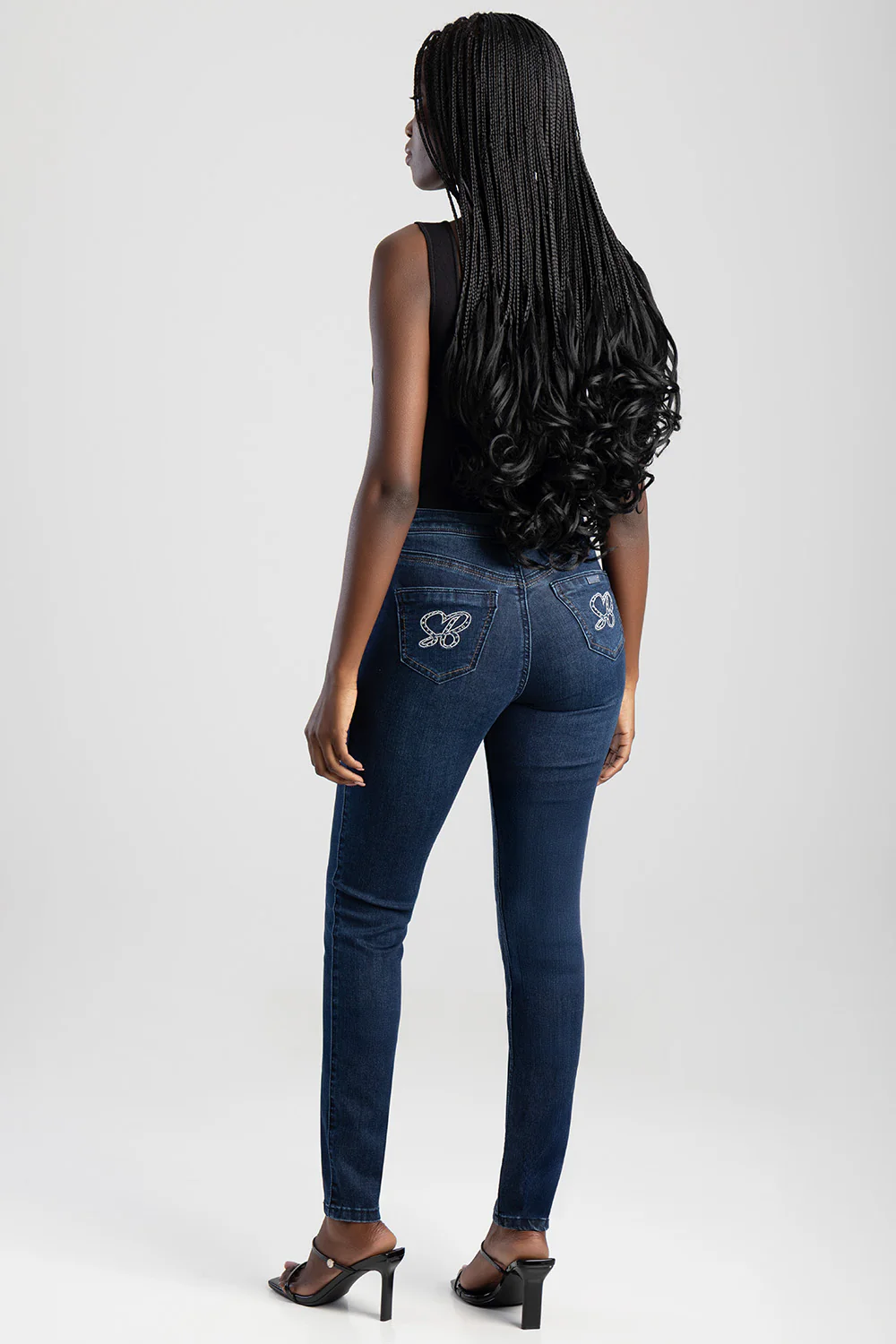 Mid Waist Skinny With Back Profile - Dark Wash - Image 6