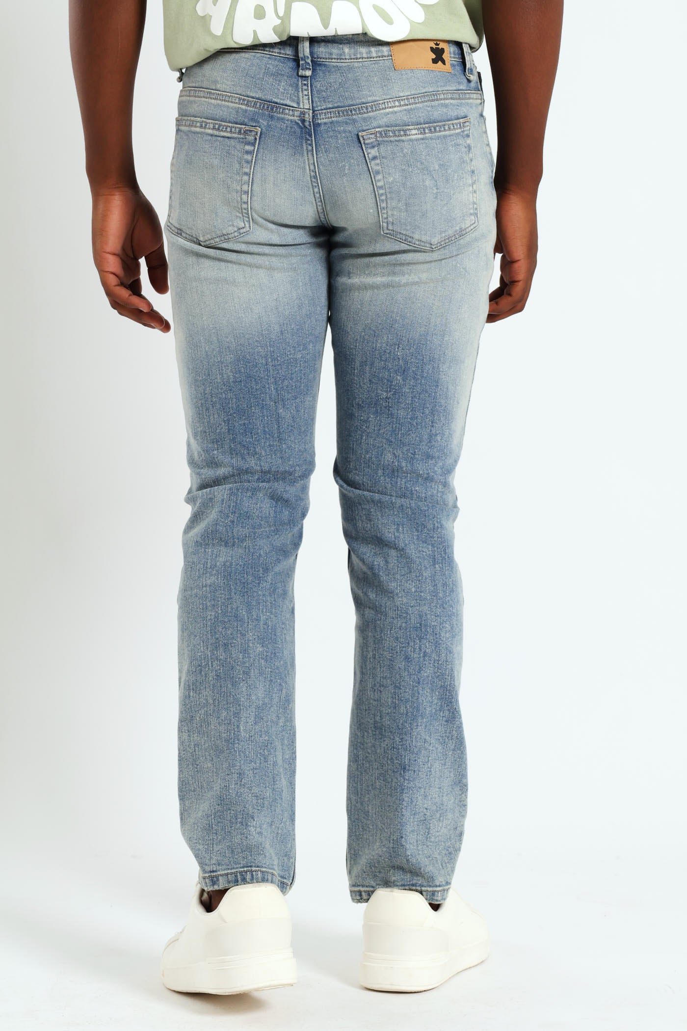 Mid Wash Knee Rip & Repair Denim - Med Wash - Image 4
