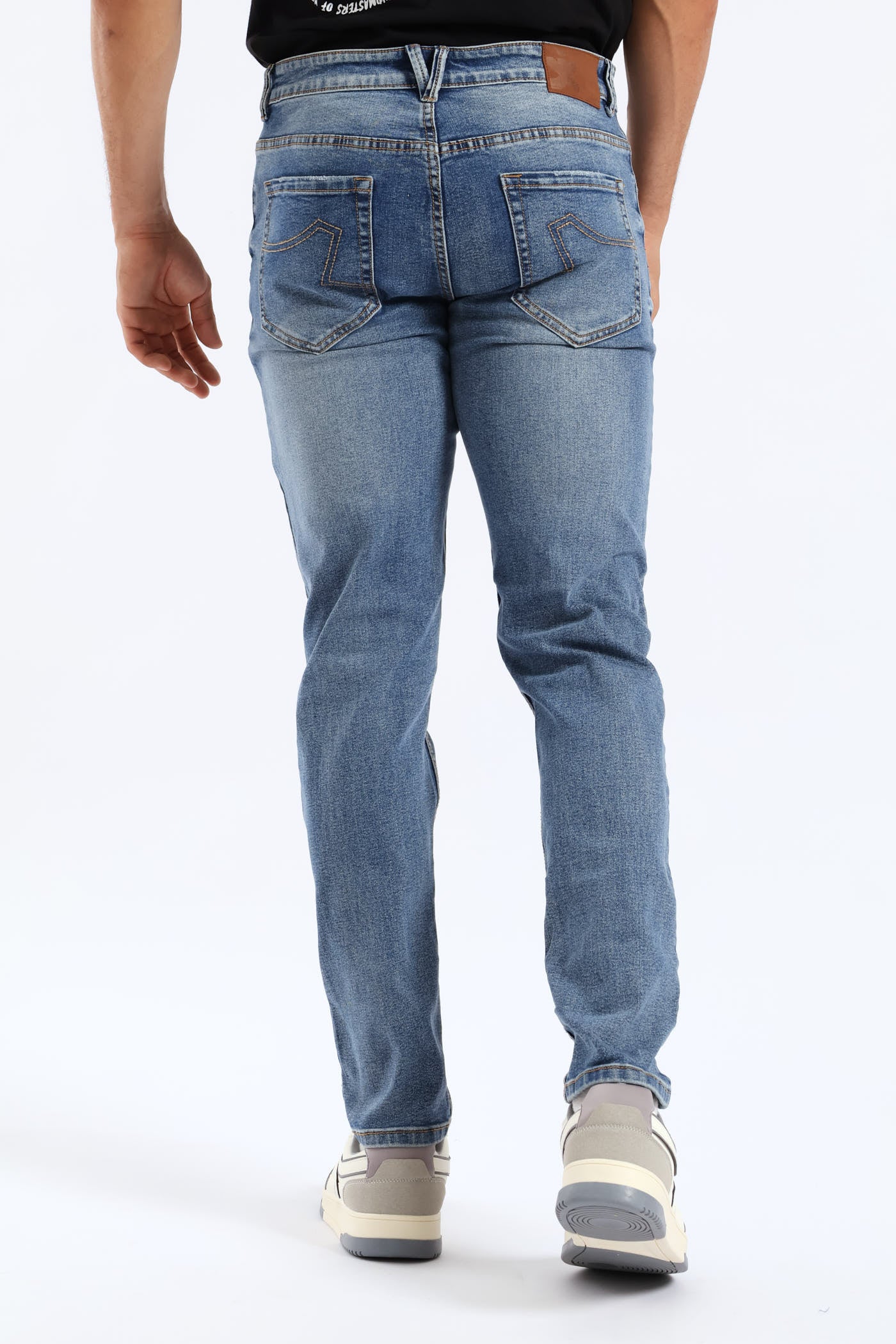 Mid Wash Skinny Rip Ripair Denim - Mid Blue - Image 4