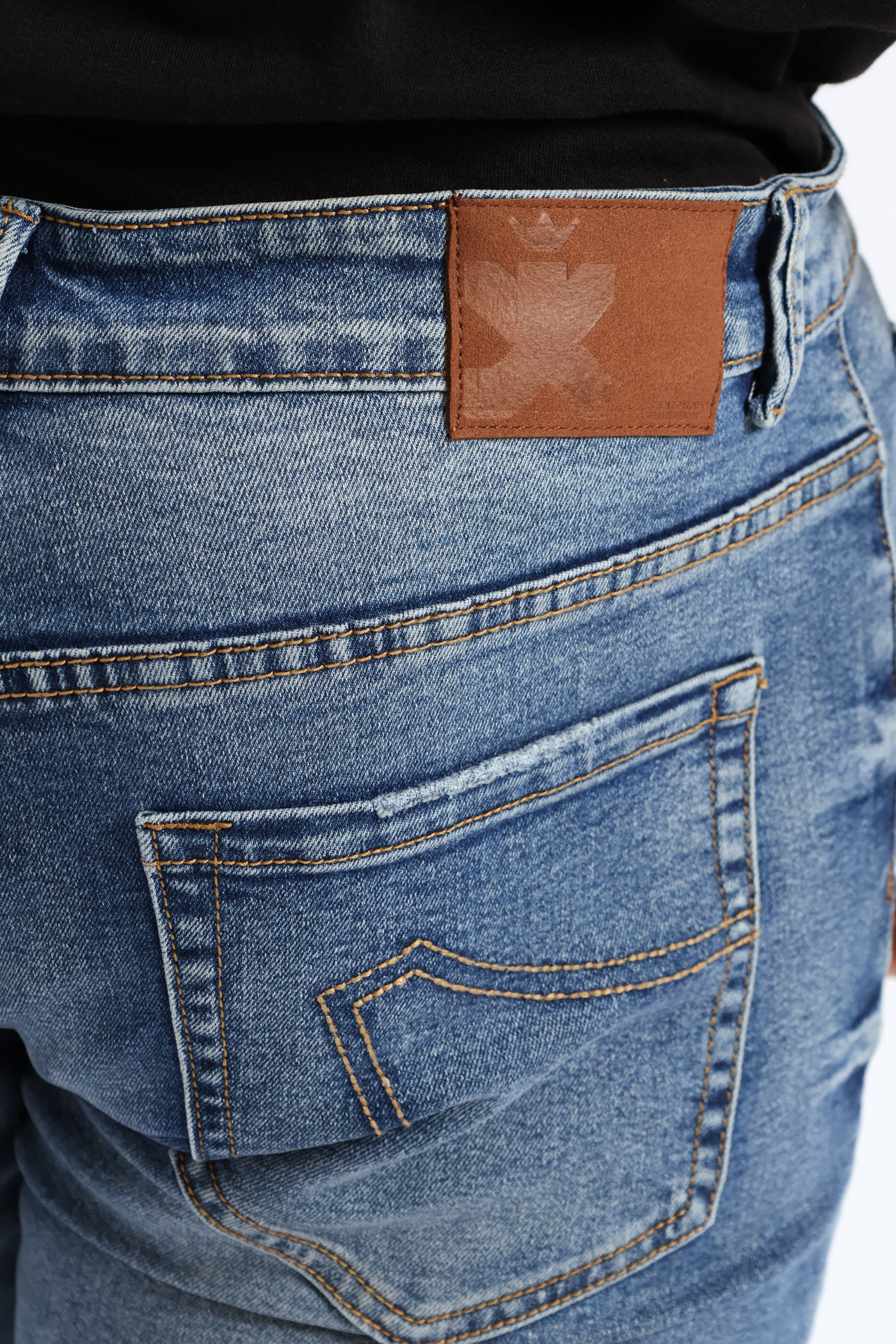 Mid Wash Skinny Rip Ripair Denim - Mid Blue - Image 5