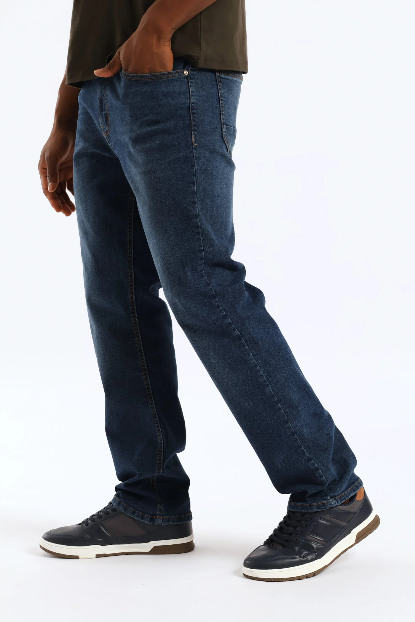 Mid Wash Straight Leg Denim - Mid Wash - Image 3
