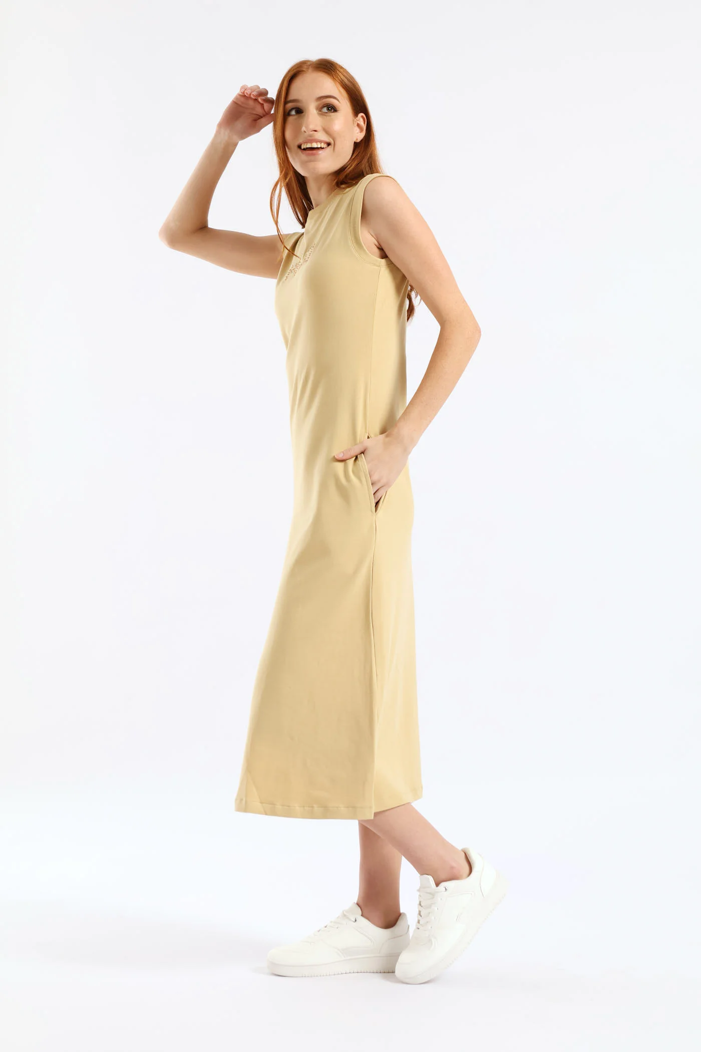 Mila Casual Dress - Stone - Image 2