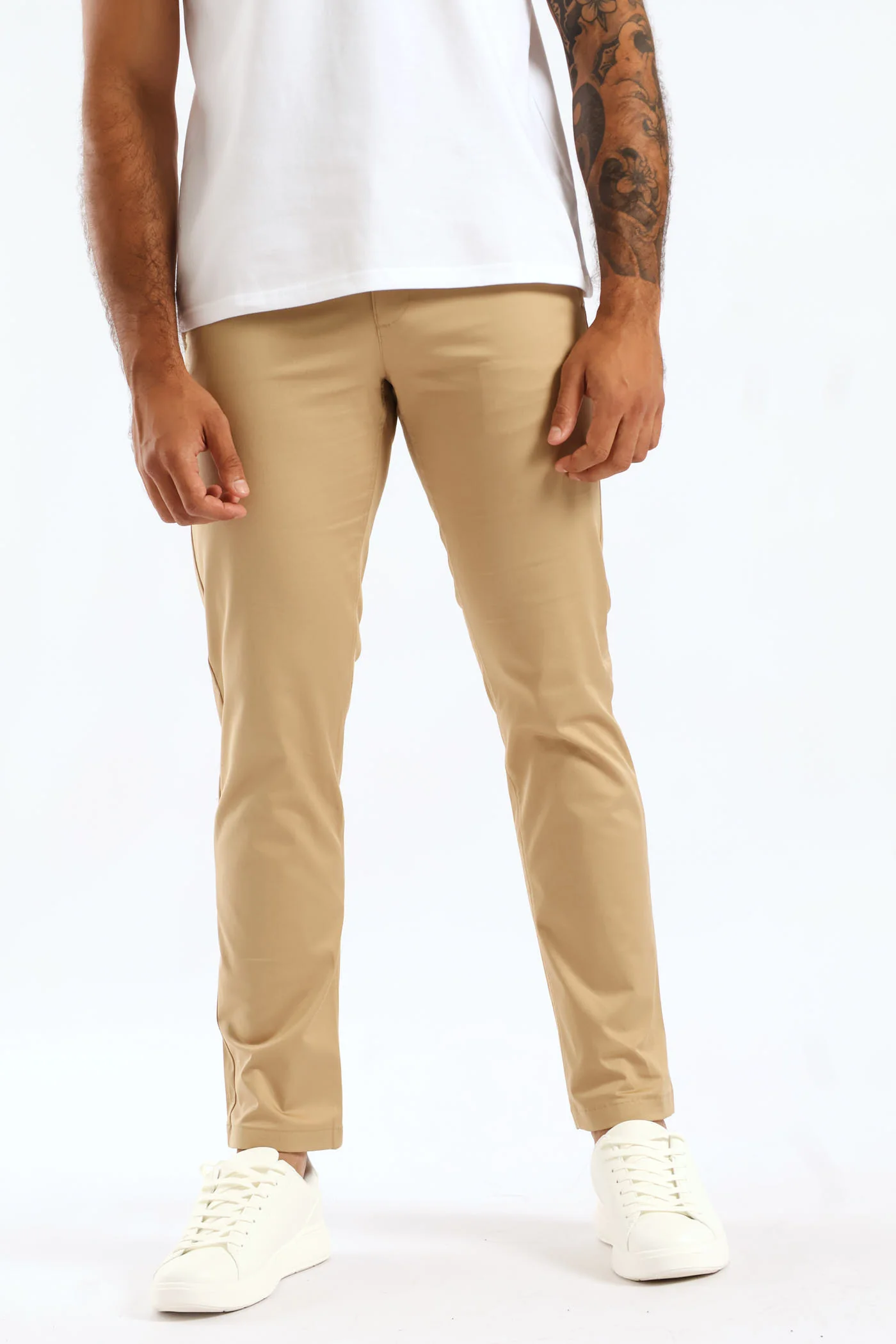 Milan Straight Leg Chino - Khaki - Image 3