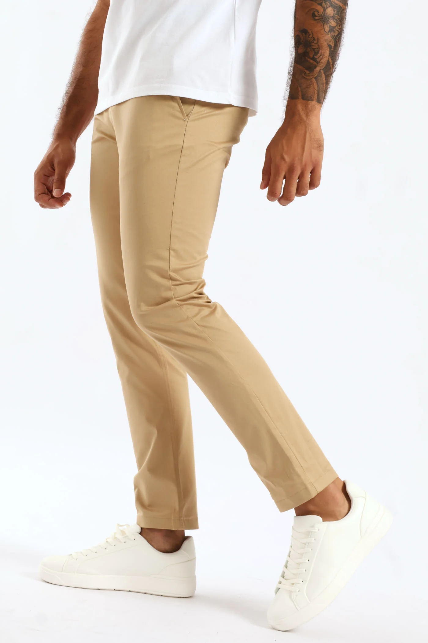 Milan Straight Leg Chino - Khaki - Image 4