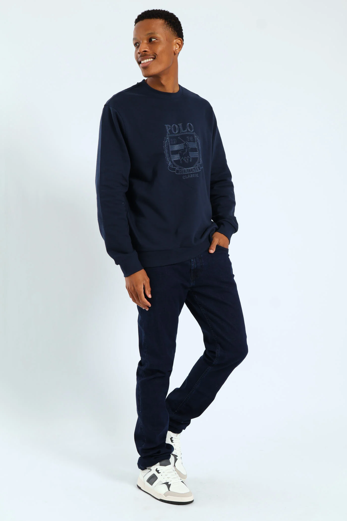 Miles Embroidered Sweater - Navy - Image 2
