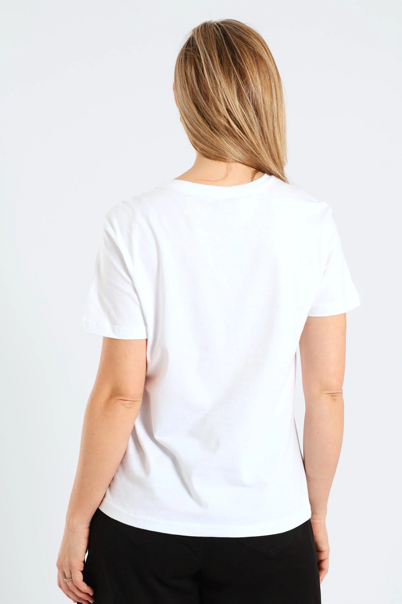 Mind Body Soul Geometric Floral Frame Foil Tee - White - Image 4