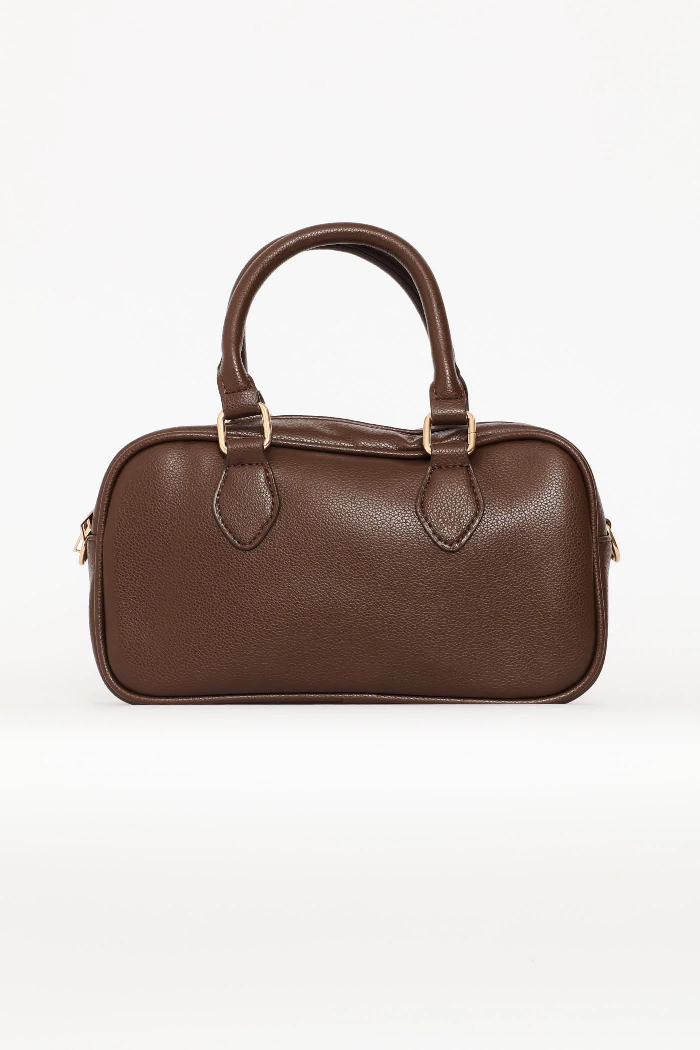 Mini Bowler Crossbody Bag With Charm - Chocolate - Image 3