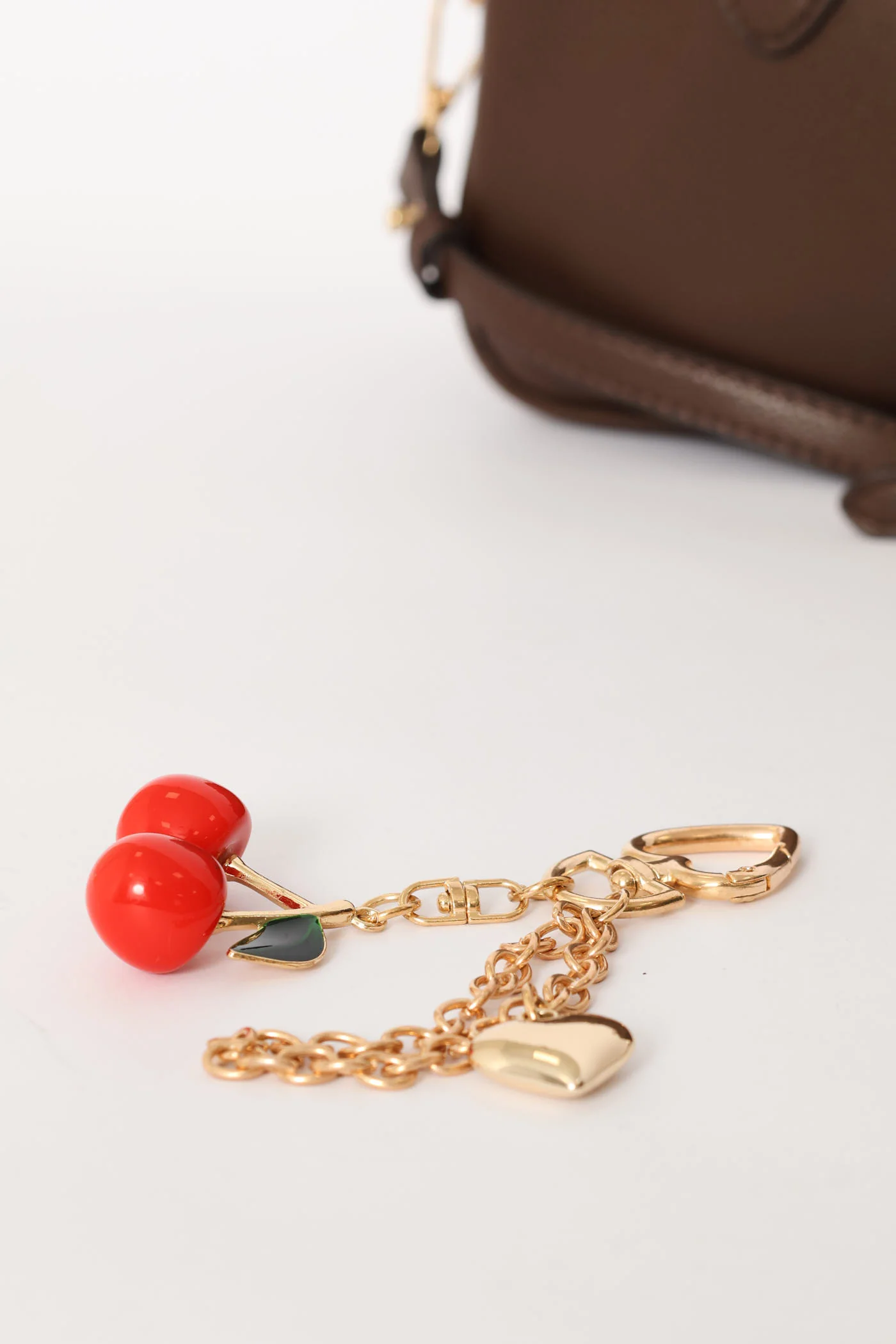 Mini Bowler Crossbody Bag With Charm - Chocolate - Image 4