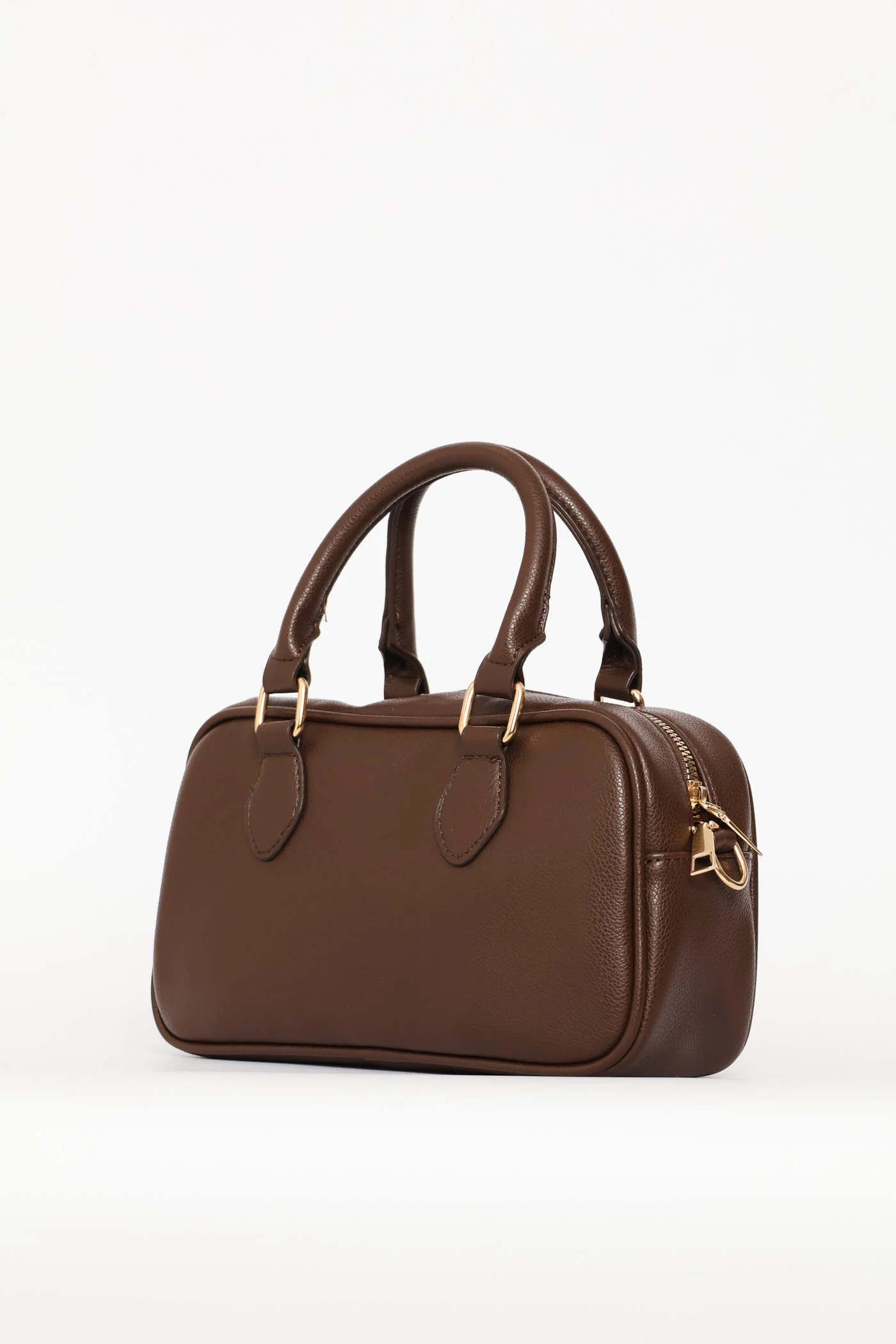 Mini Bowler Crossbody Bag With Charm - Chocolate - Image 6