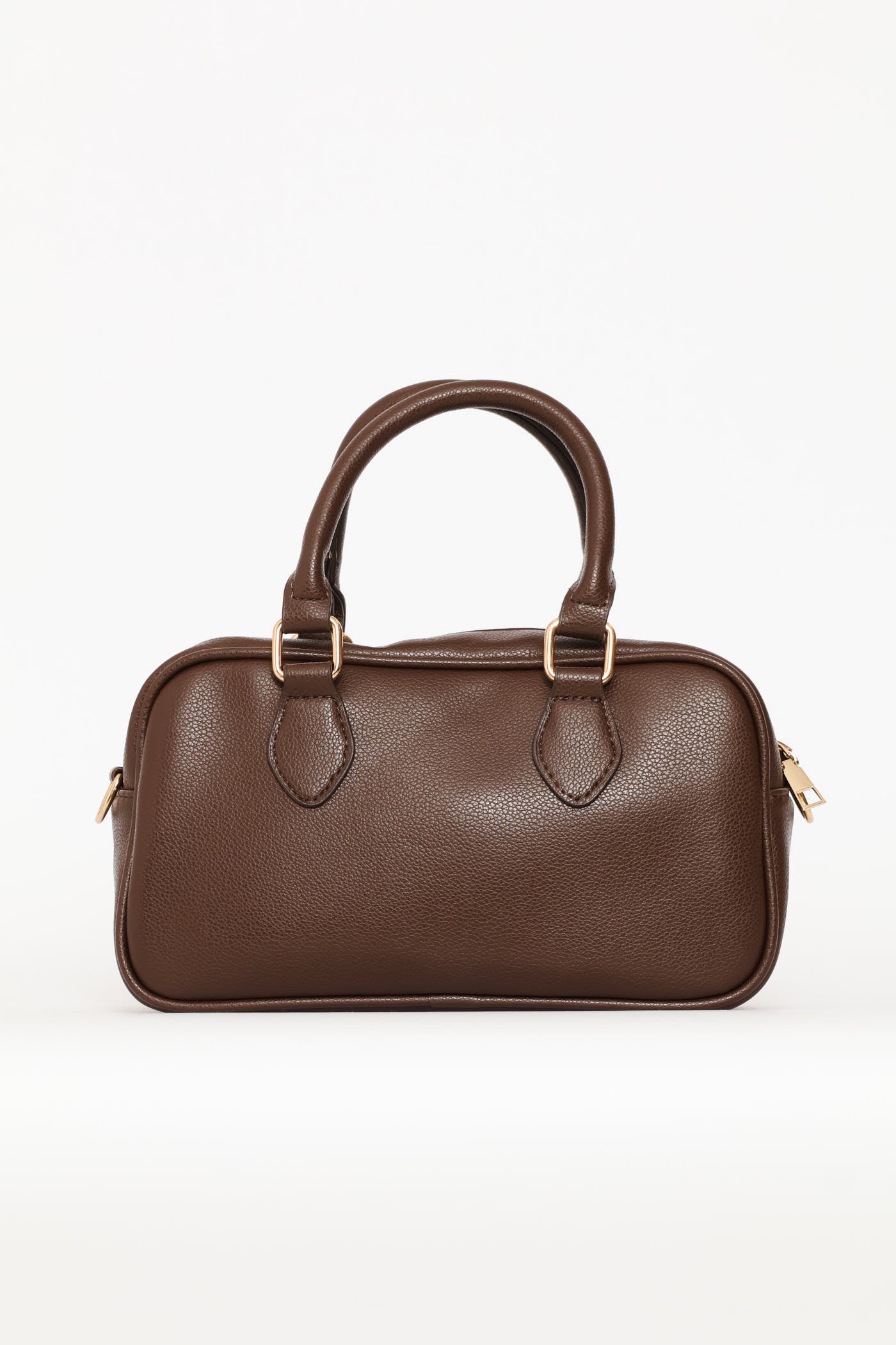 Mini Bowler Crossbody Bag With Charm - Chocolate - Image 7