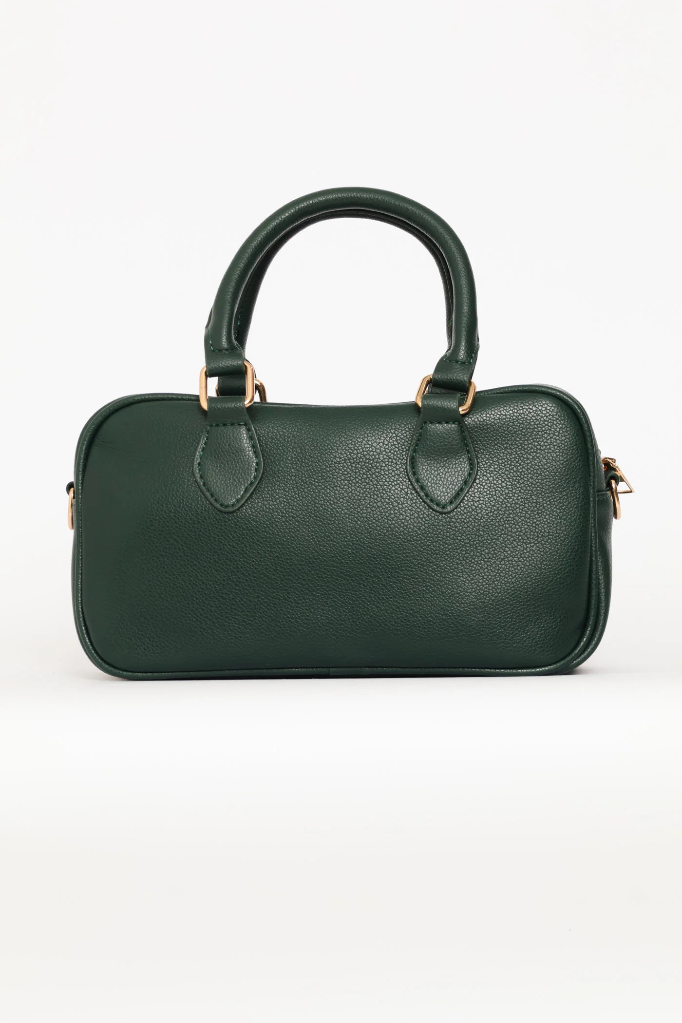 Mini Bowler Crossbody Bag With Charm - Dark Green - Image 4