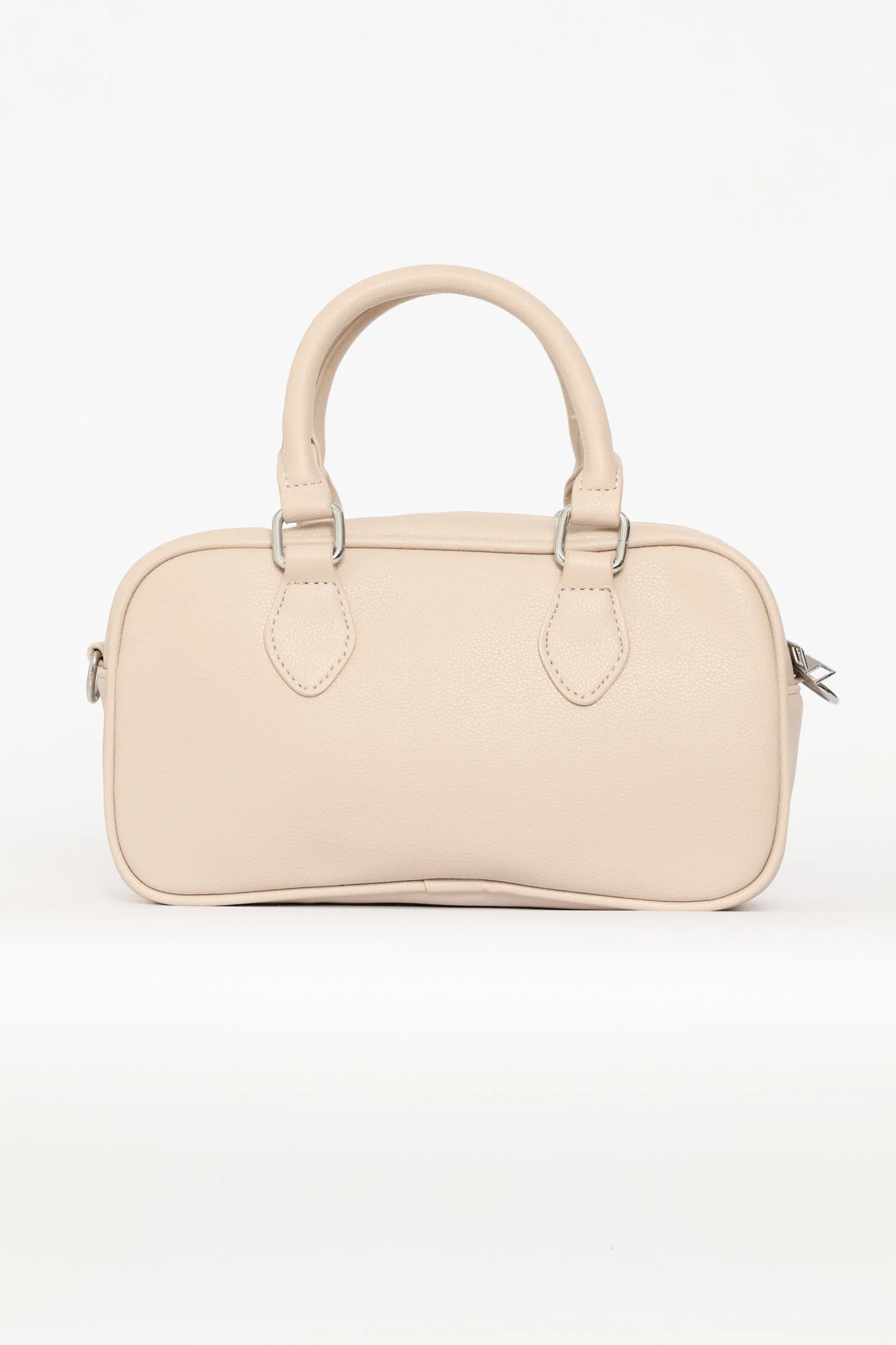 Mini Bowler Crossbody Bag With Charm - Grey/Stone - Image 2