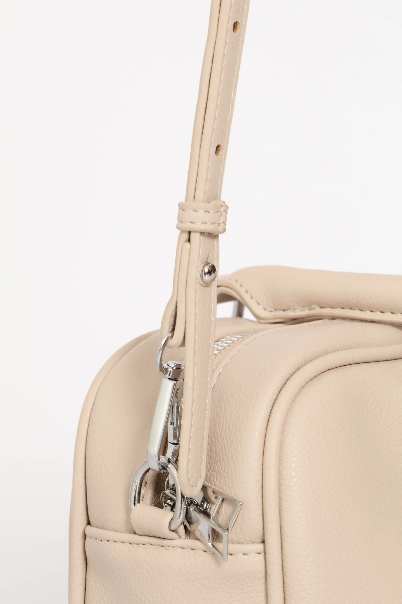 Mini Bowler Crossbody Bag With Charm - Grey/Stone - Image 5