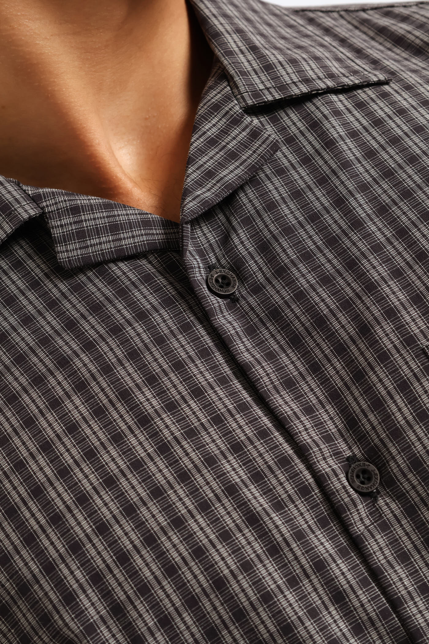 Mini Check Boxy Shirt - Grey/Navy - Image 2