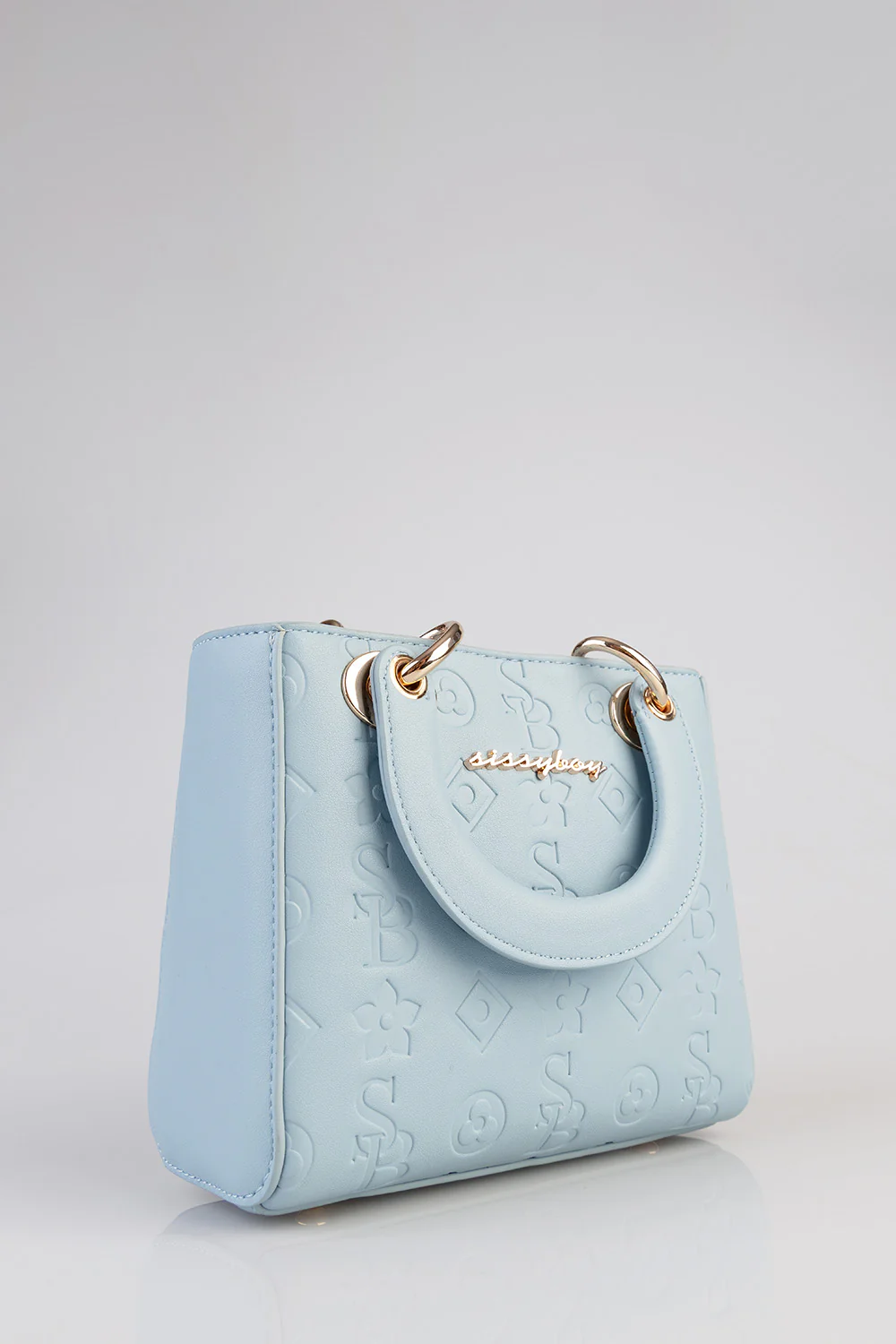 Mini Debossed Tote - Blue - Image 10