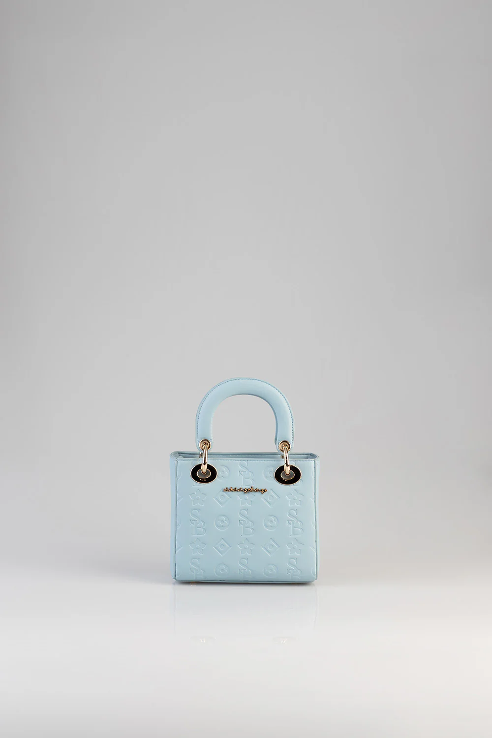 Mini Debossed Tote - Blue - Image 4