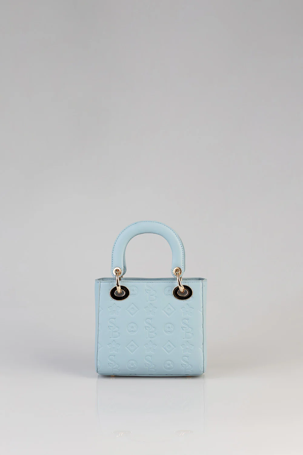 Mini Debossed Tote - Blue - Image 5