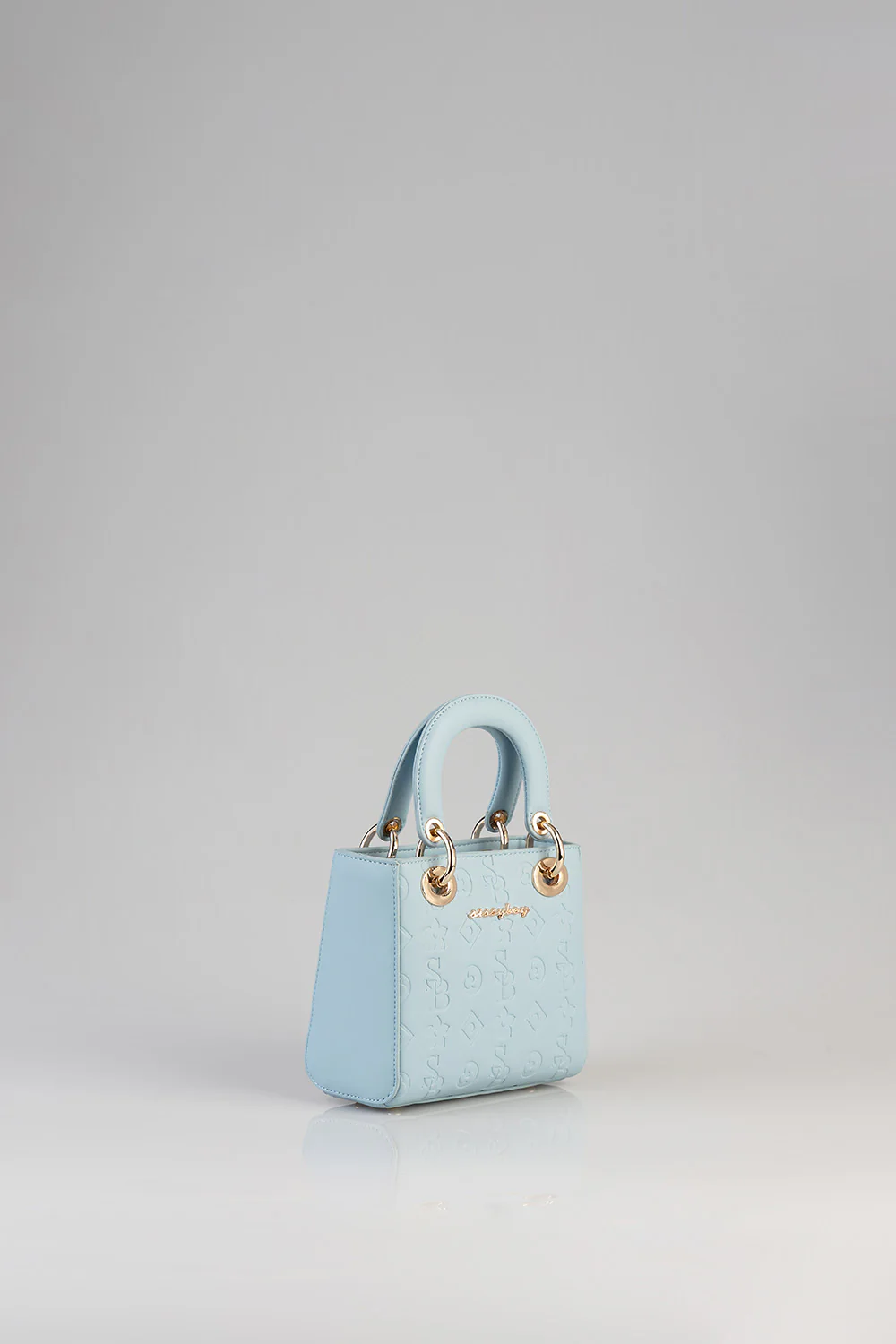 Mini Debossed Tote - Blue - Image 7