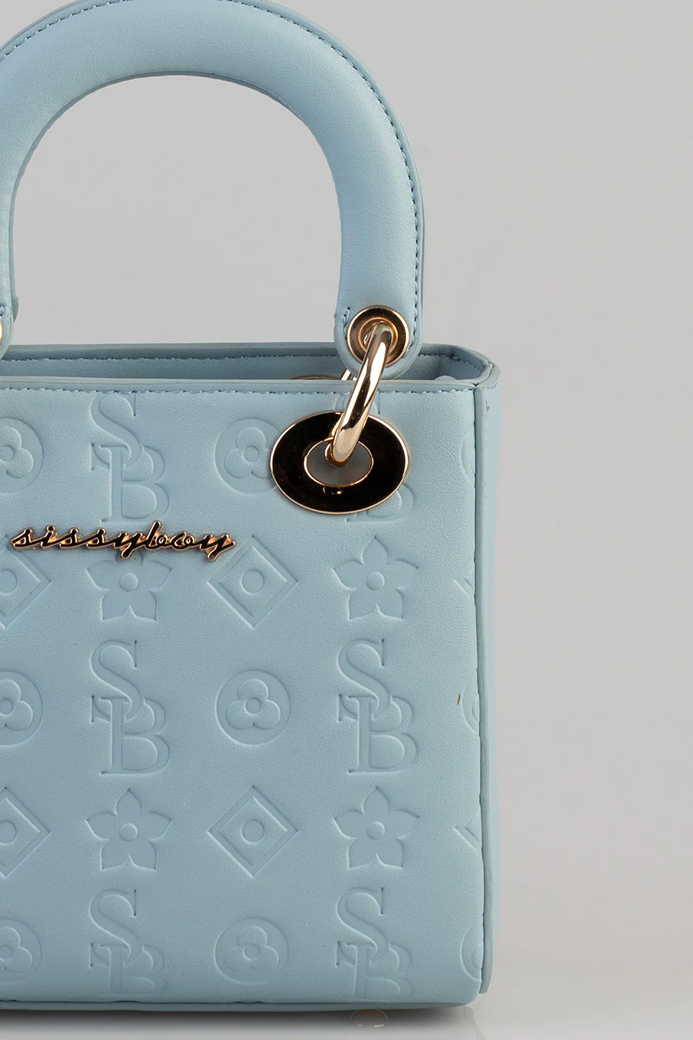 Mini Debossed Tote - Blue - Image 8