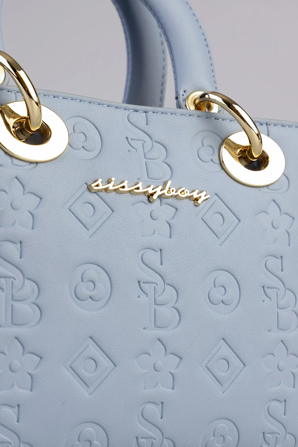 Mini Debossed Tote - Blue - Image 9