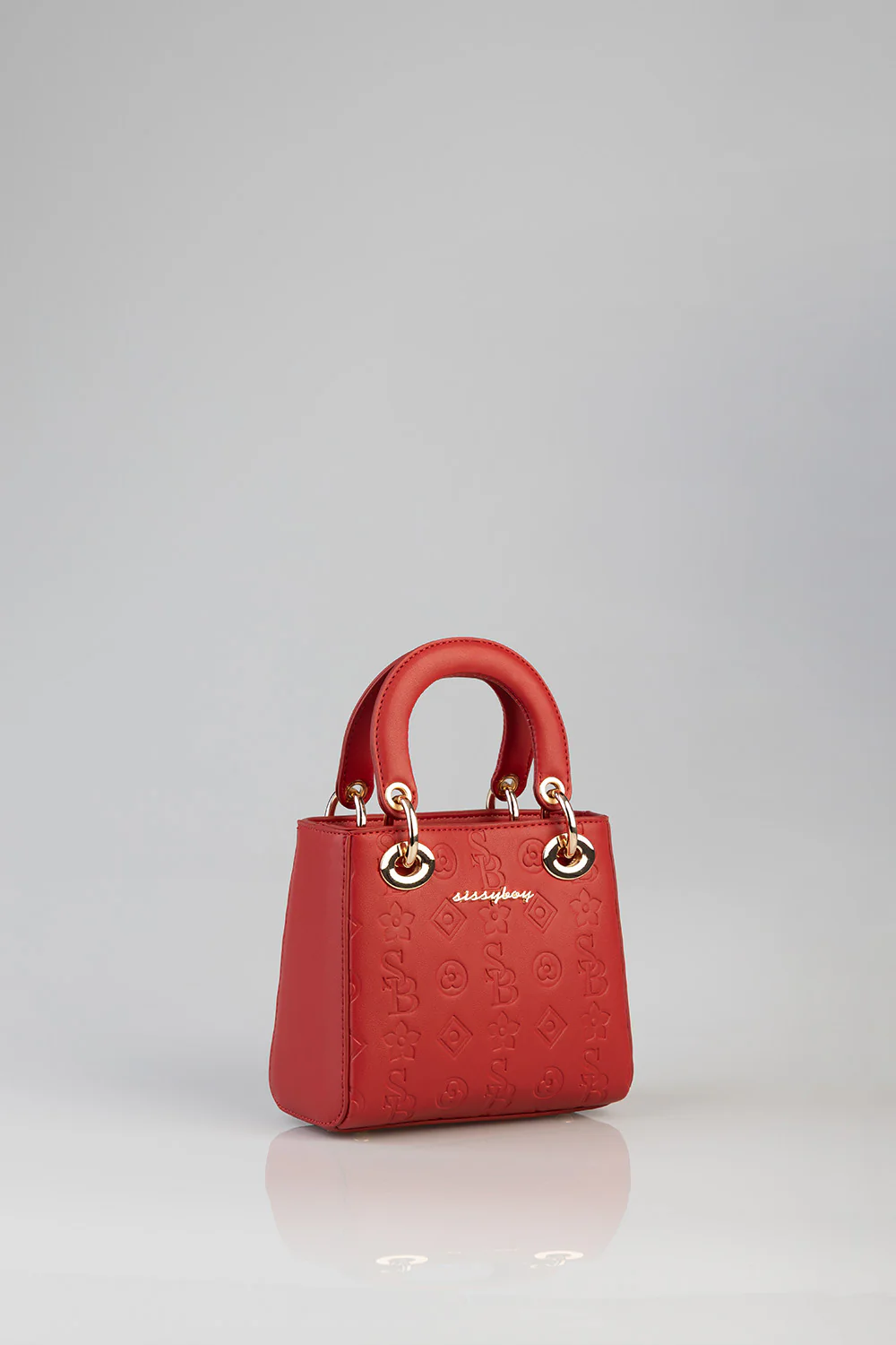 Mini Debossed Tote - Red - Image 3
