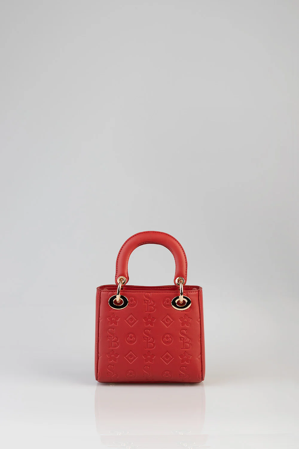Mini Debossed Tote - Red - Image 4