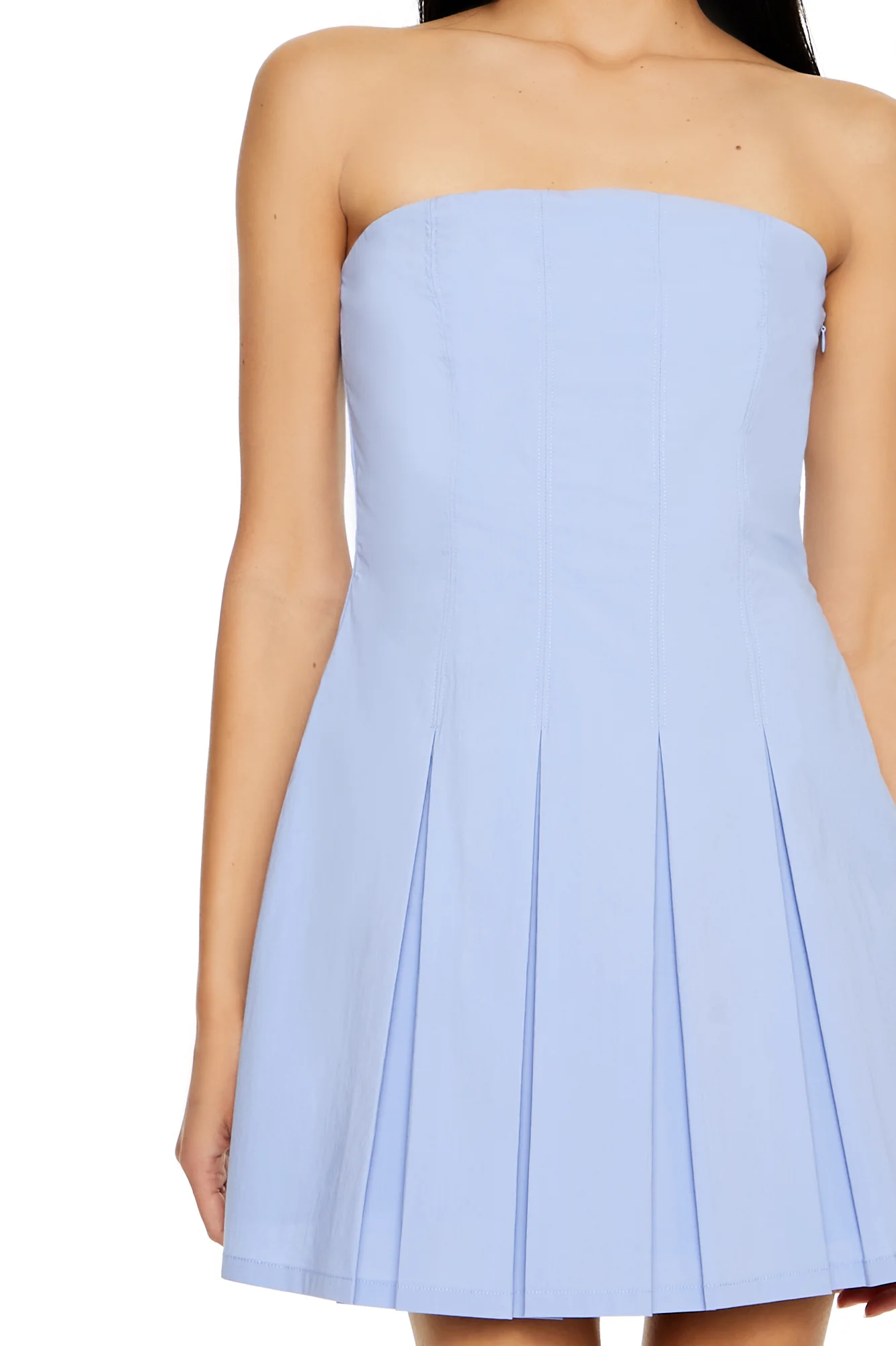 Fit & Flare Mini Length Tube Dress - Blue - Image 5