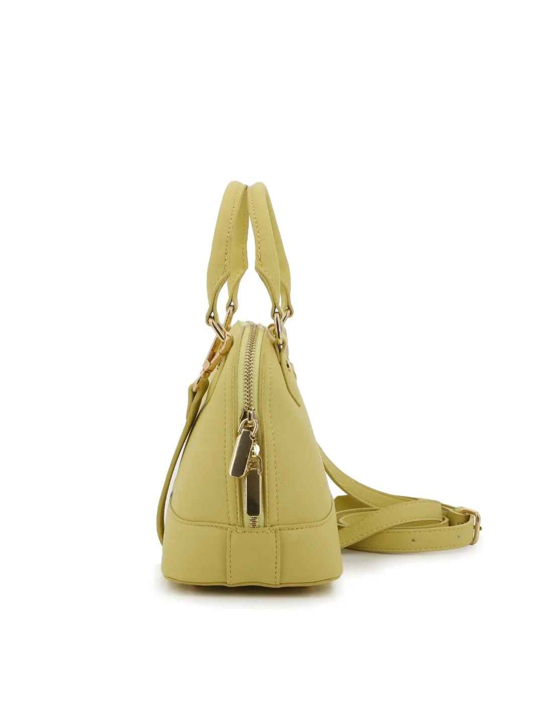 Mini Structured Satchel Bag - Light Yellow - Image 3