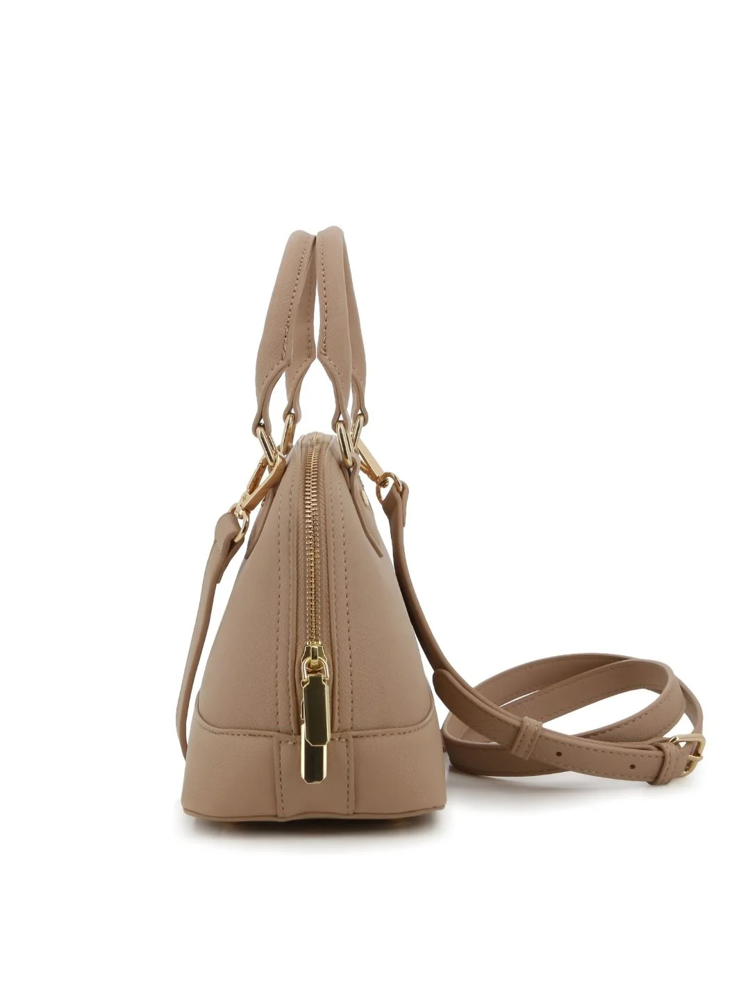Mini Structured Satchel Bag - Taupe - Image 3