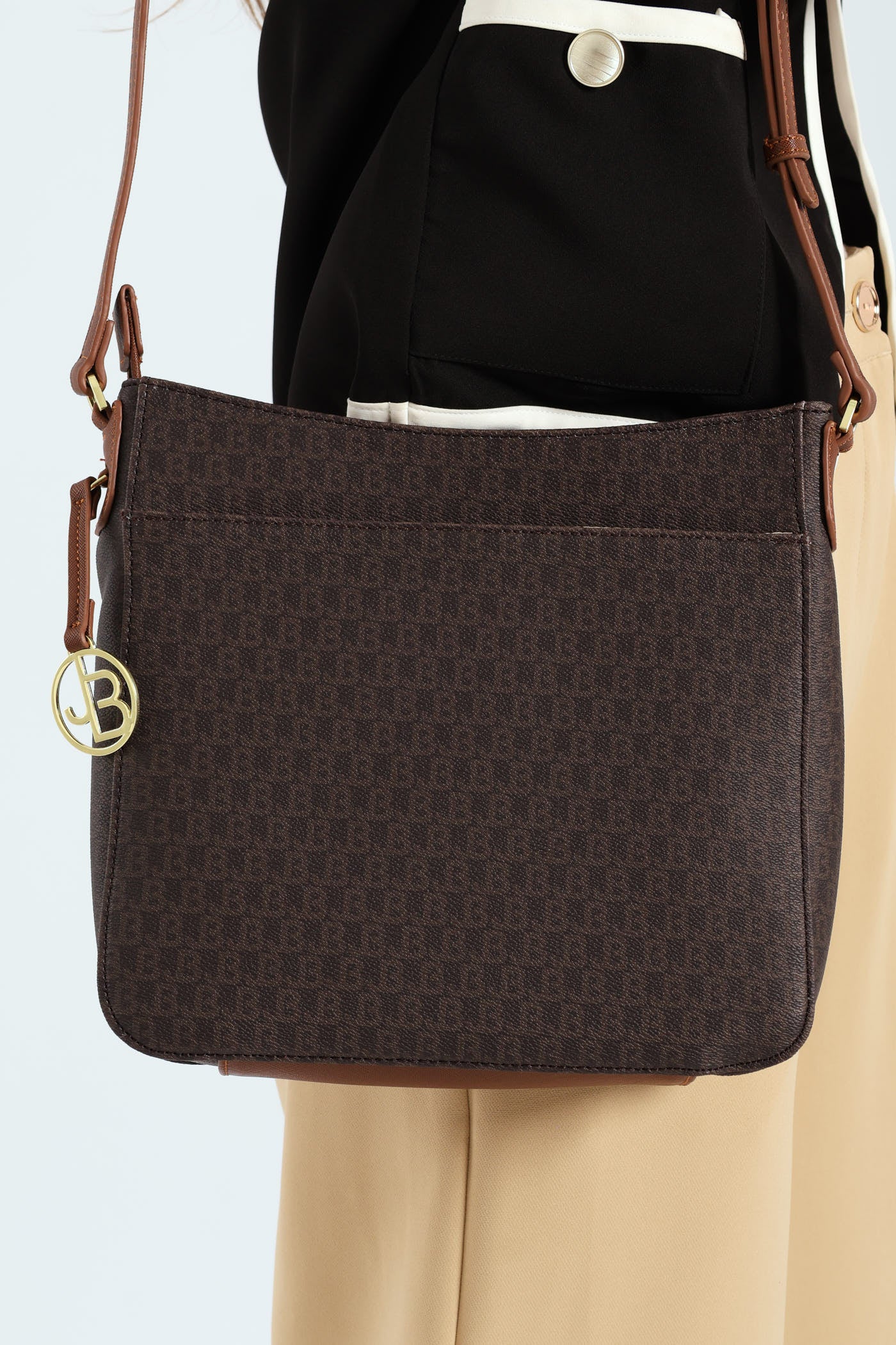 Miranda Ladies Plain Messanger Bag - Brown - Image 4