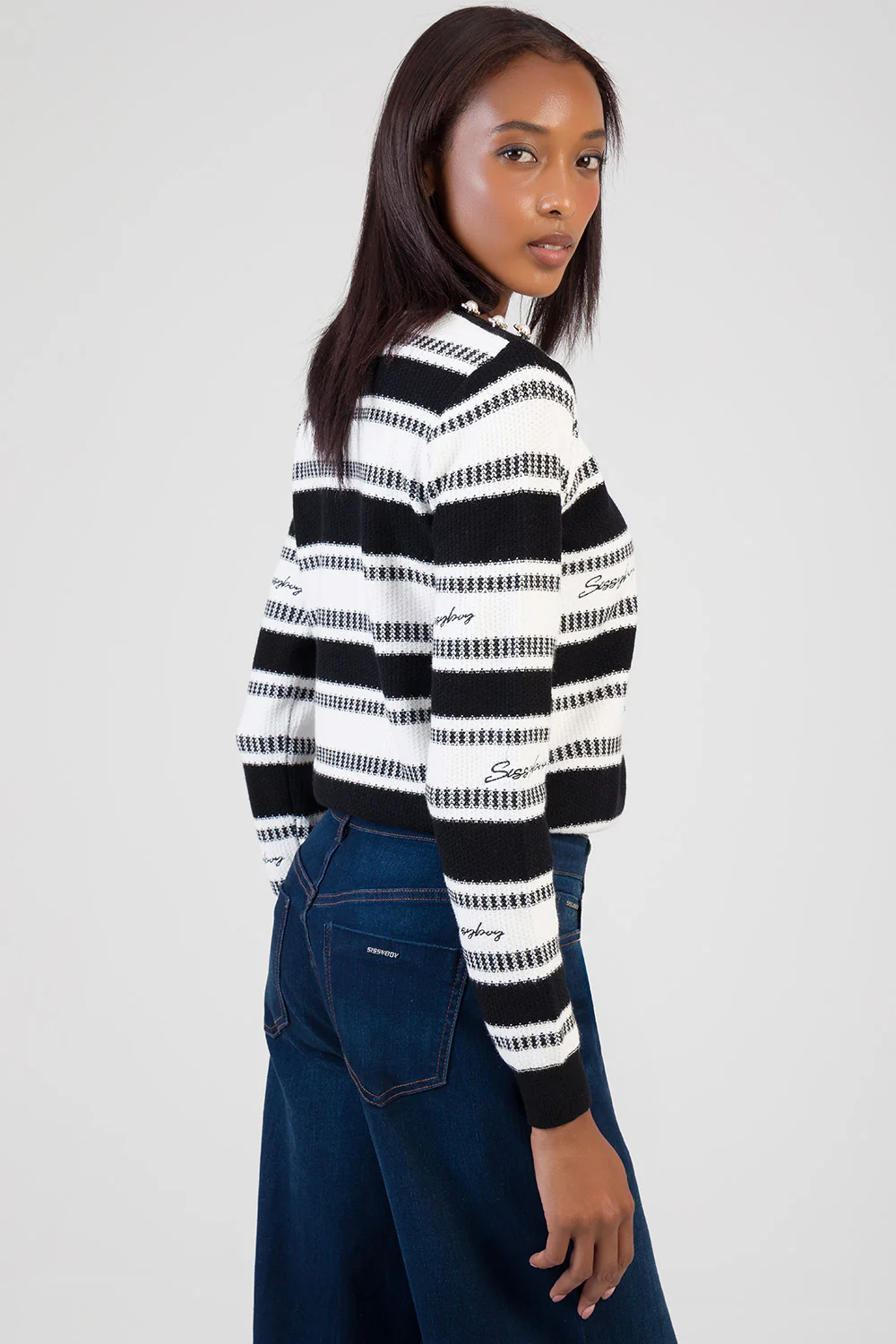 Miss You More Striped Jersey - Black/White - Image 4