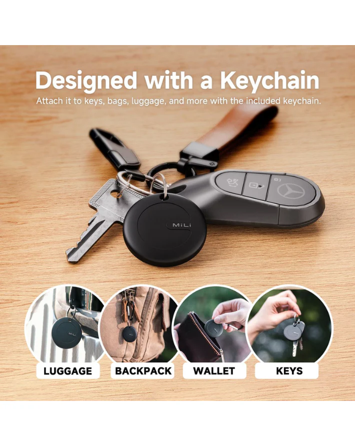MiTag Duo with Key Ring - Black - Image 8