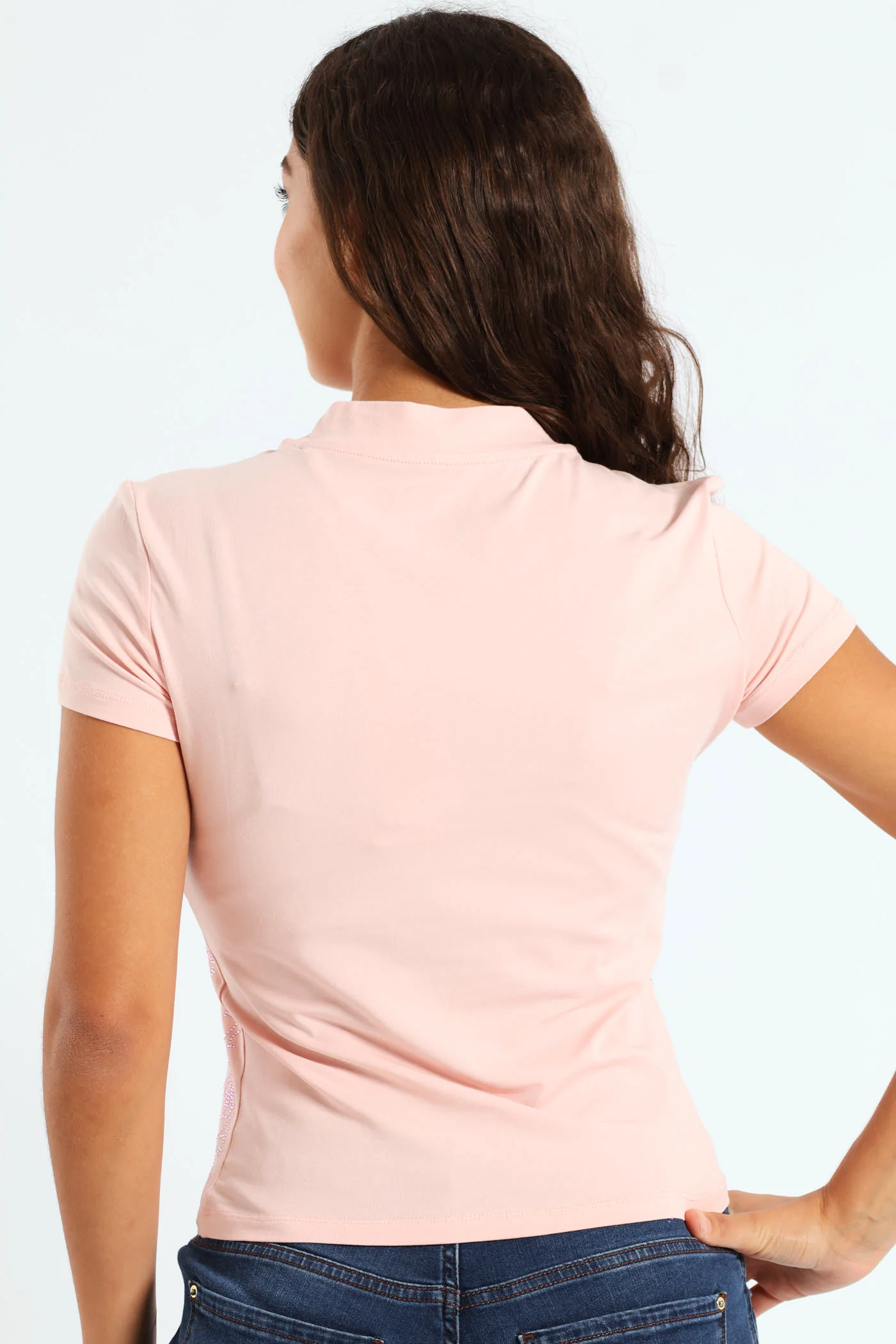 Mock Neck All Over 4G Tee - Pink - Image 3