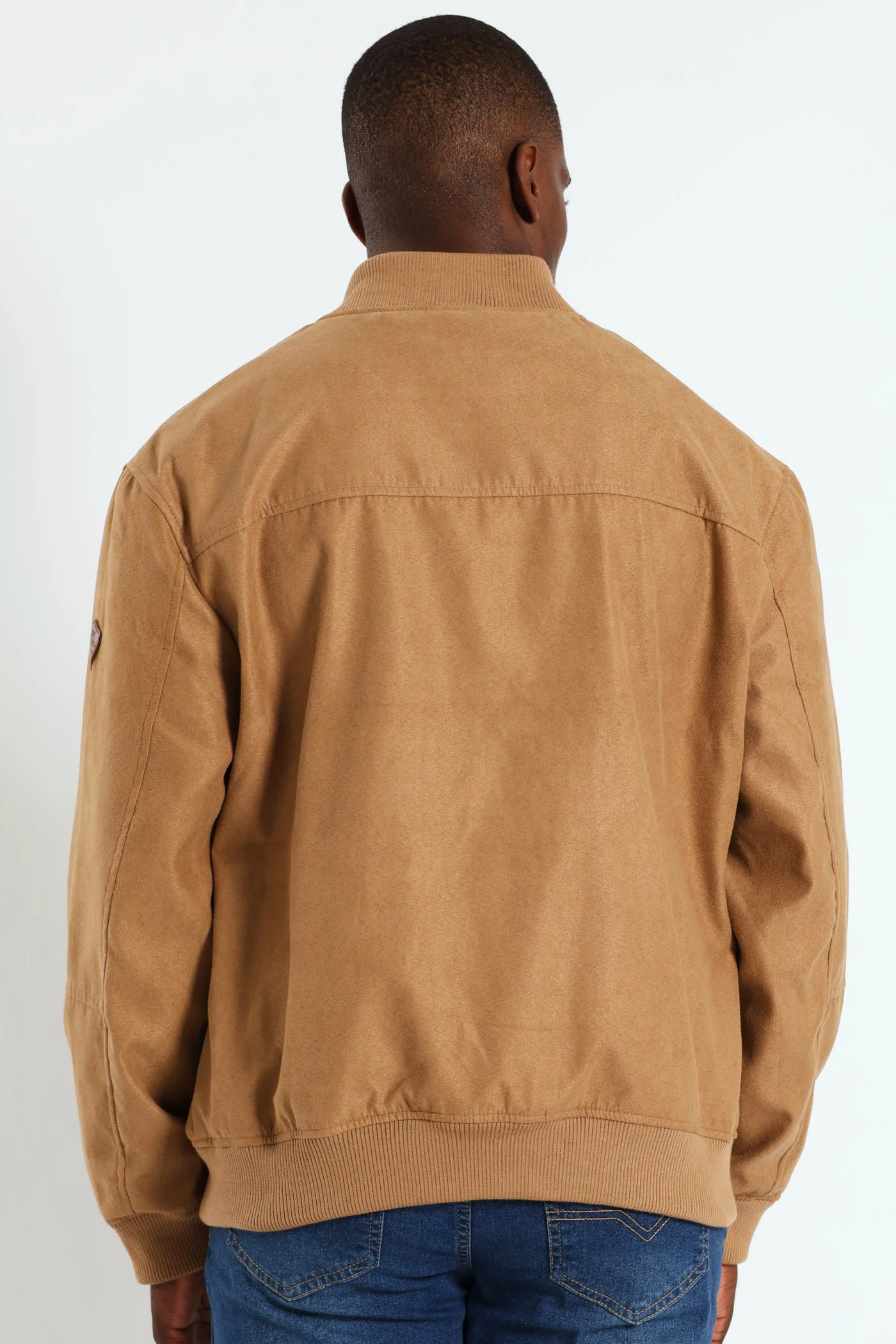 Mock Suede Bomber - Camel - Image 9